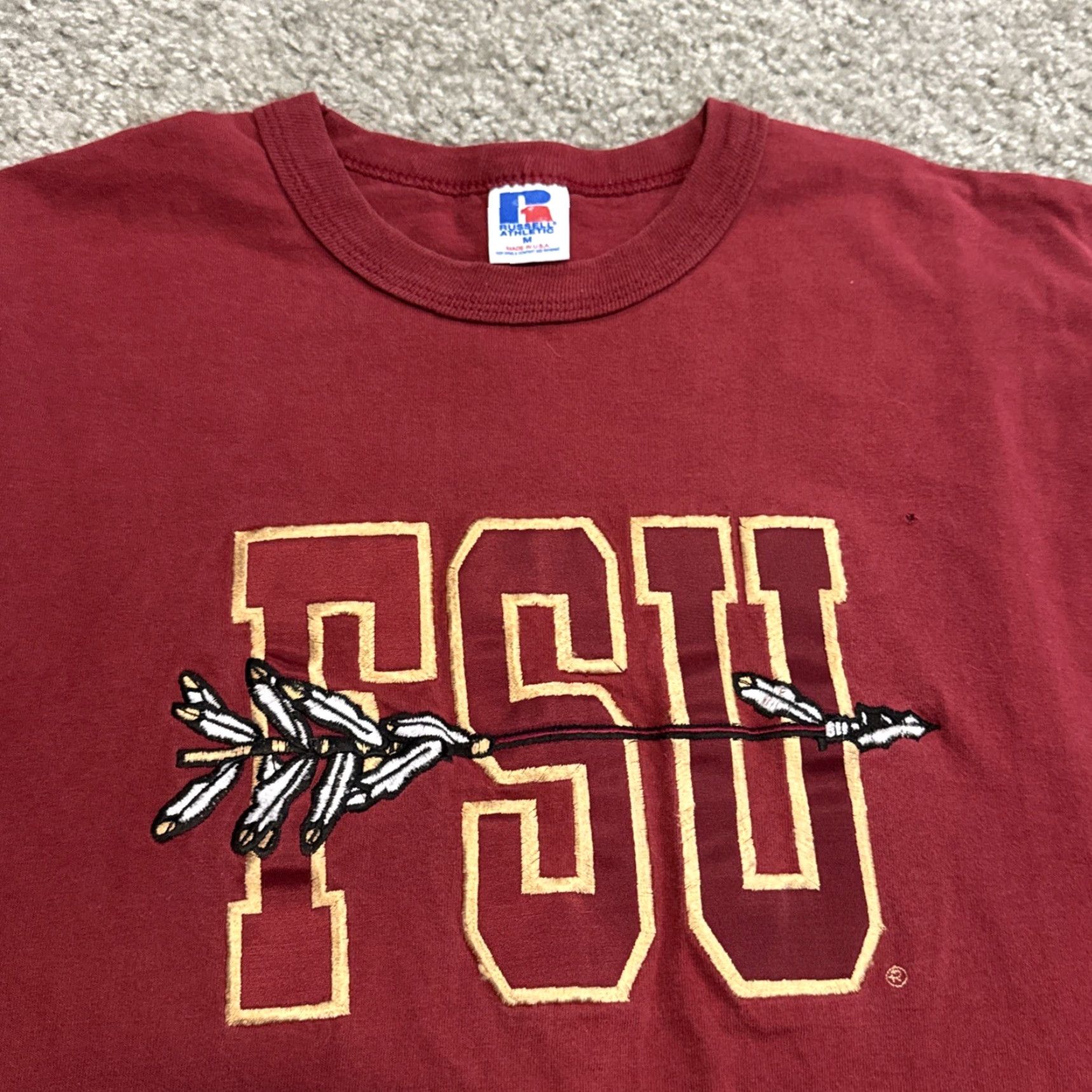 Russell Athletic VINTAGE 90s Florida State Seminoles FSU Russell Athletic USA T-Shirt M Red Mens Size US M / EU 48-50 / 2 - 2 Thumbnail