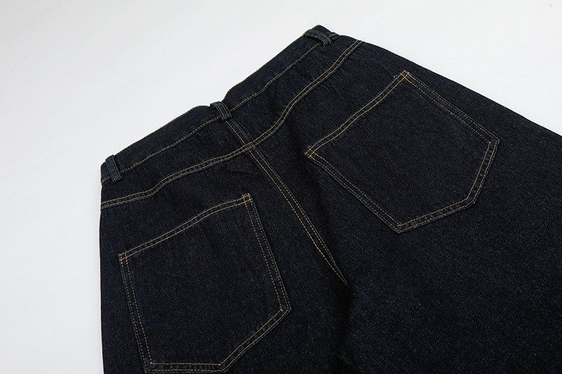 Jean Retro Embroidered Puppy Washed Straight-Leg Jeans Size US 32 / EU 48 - 5 Thumbnail