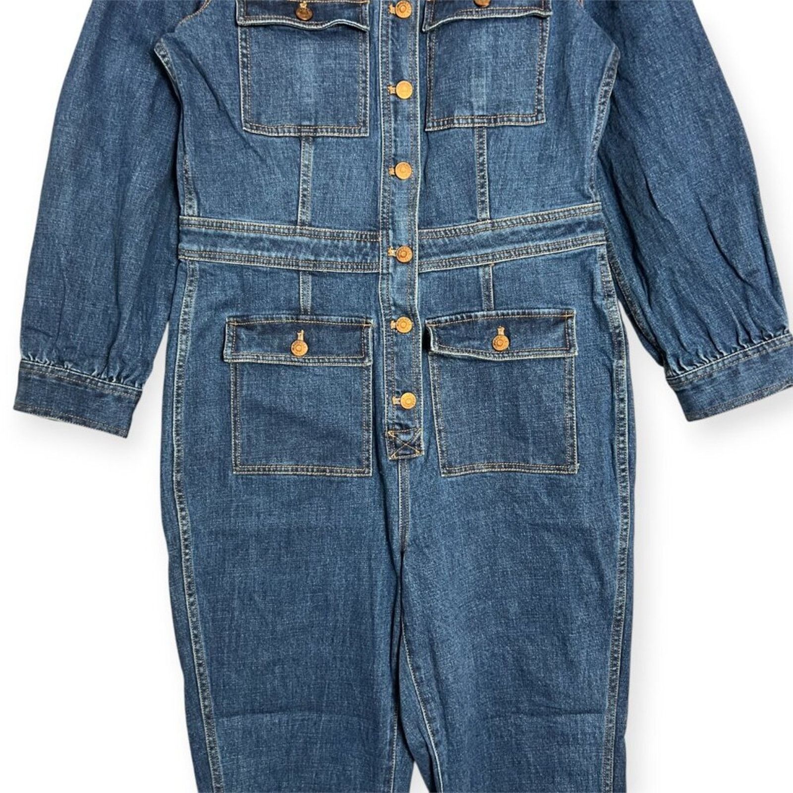 Madewell Madewell Indigo Denim Utility Jumpsuit Size 8 Size 30" / US 8 / IT 44 - 12 Thumbnail