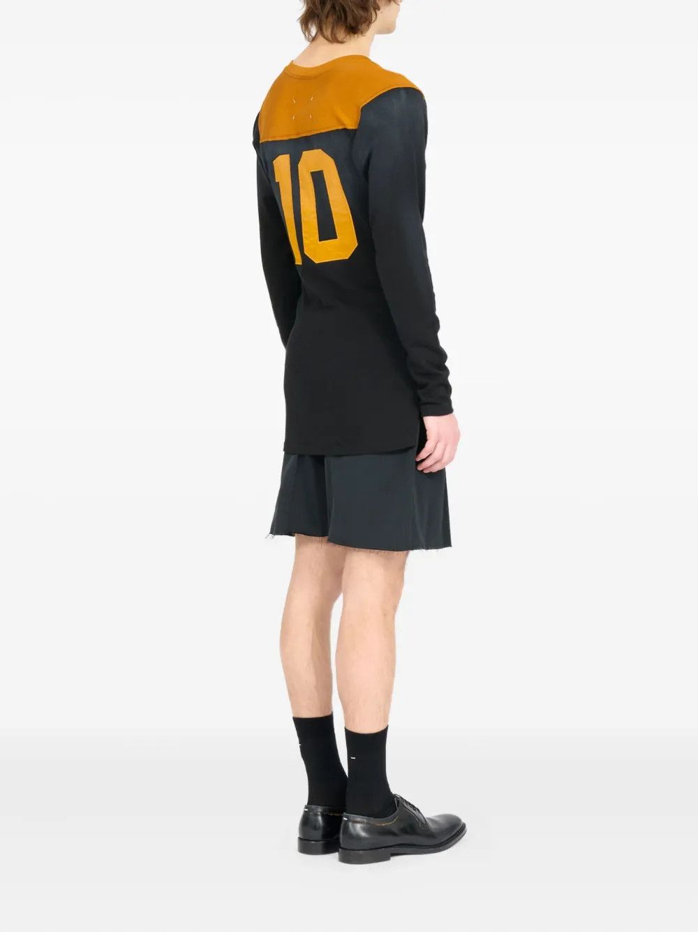 Maison Margiela o1w1db10526 Panelled Long-sleeve T-Shirt in Black/Orange Size US L / EU 52-54 / 3 - 4 Thumbnail