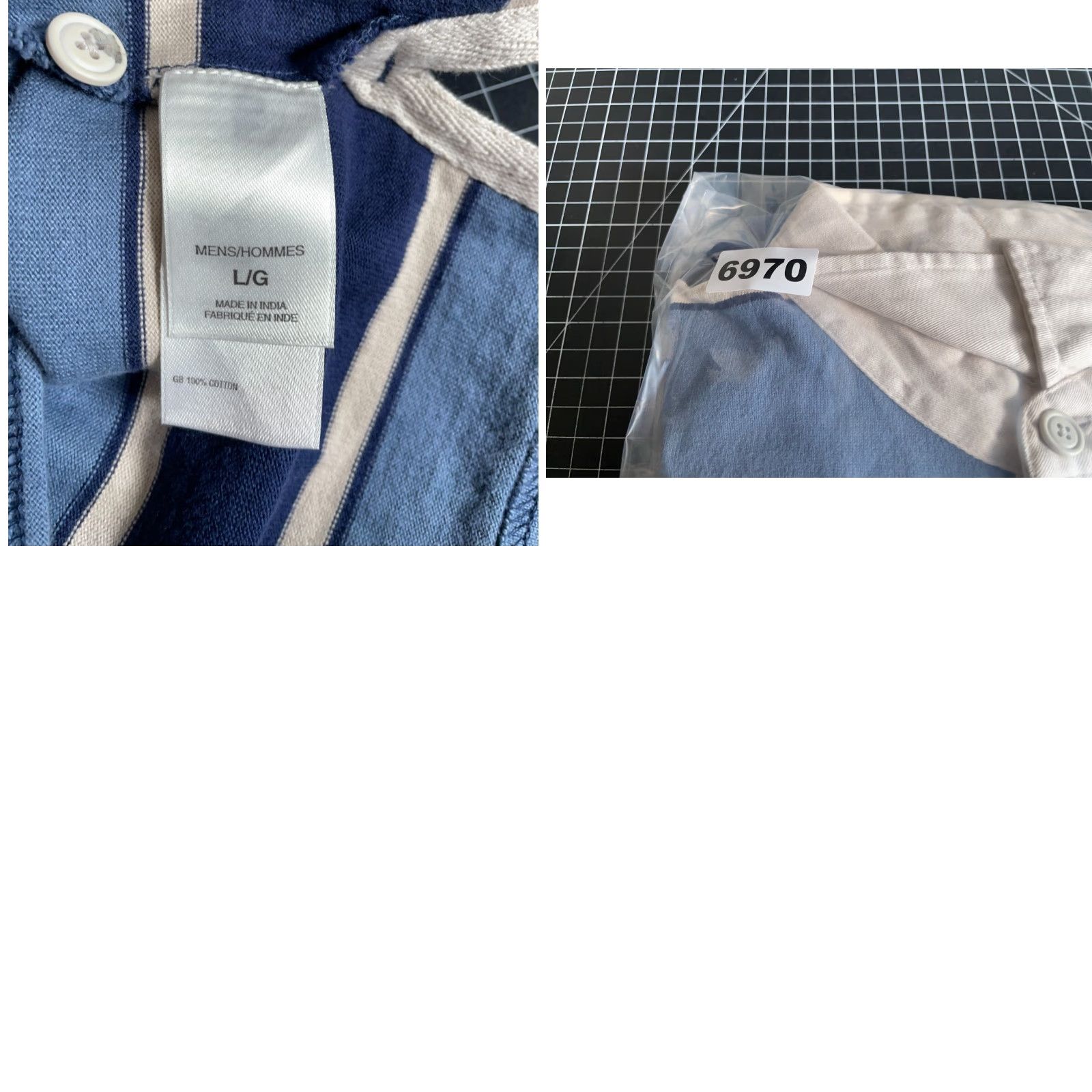 The North Face Rugby Polo Shirt Men's Large Blue Stripe Preppy Long Sleeve Embroidered