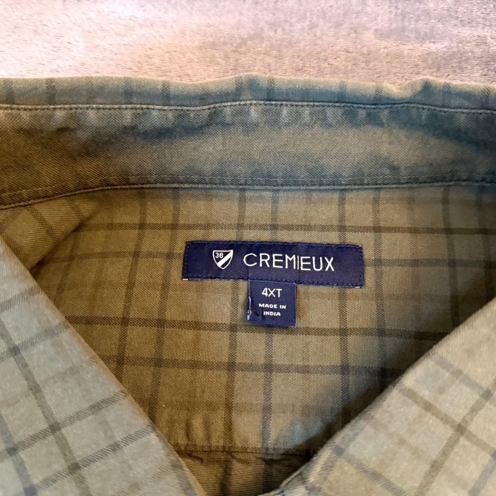 Cremieux Cremieux Shirt Olive Green Windowpane 100% Cotton Mens 4XT NWT Big & Tall Button-Up Button-Down Long Sleeve Collared Chest Pocket Classic Size US XXL / EU 58 / 5 - 2 Thumbnail
