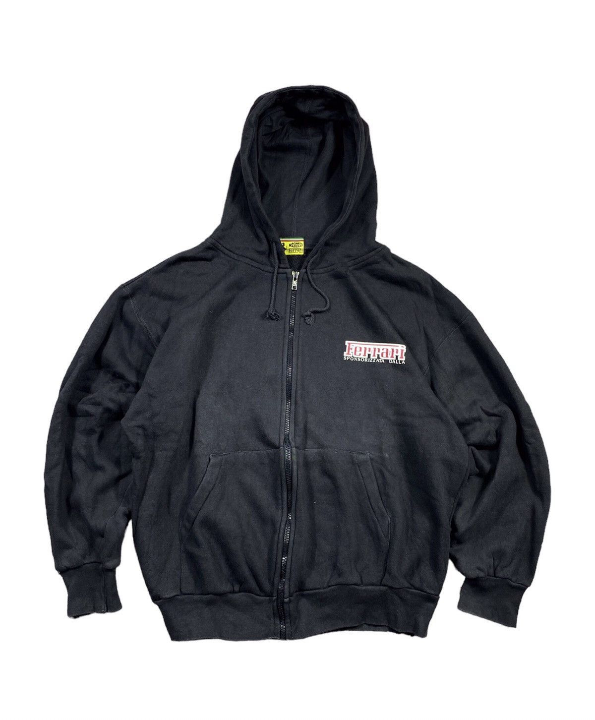 image of Vintage Ferrari Hoodie 90's Boxy Size in Black, Men's