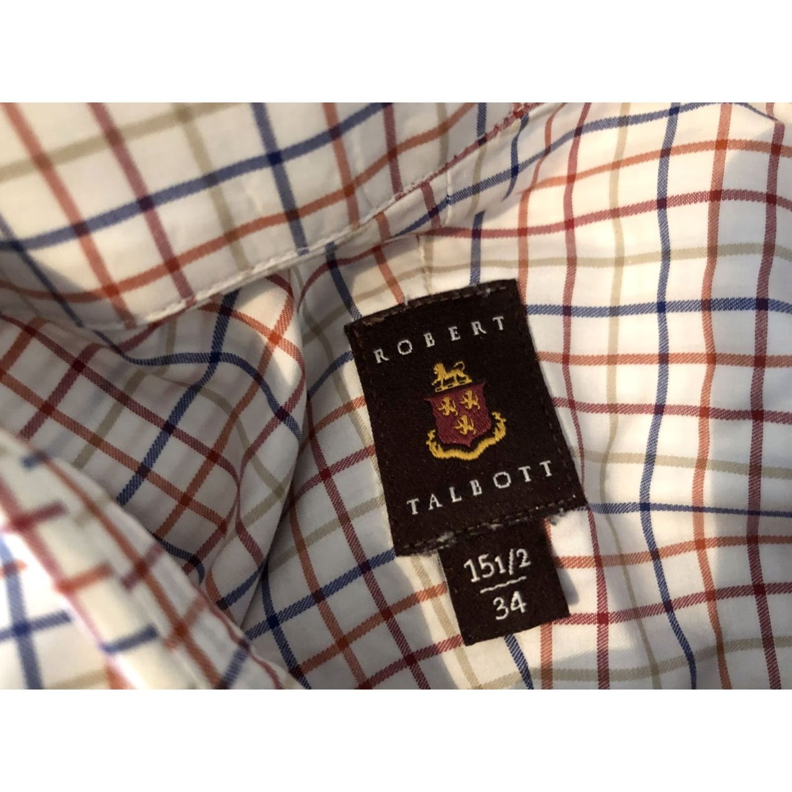 Robert Talbott Mens Robert Talbott Dress Shirt 15.5 34 White Cotton Button Shirt Mens Size 42R - 3 Thumbnail