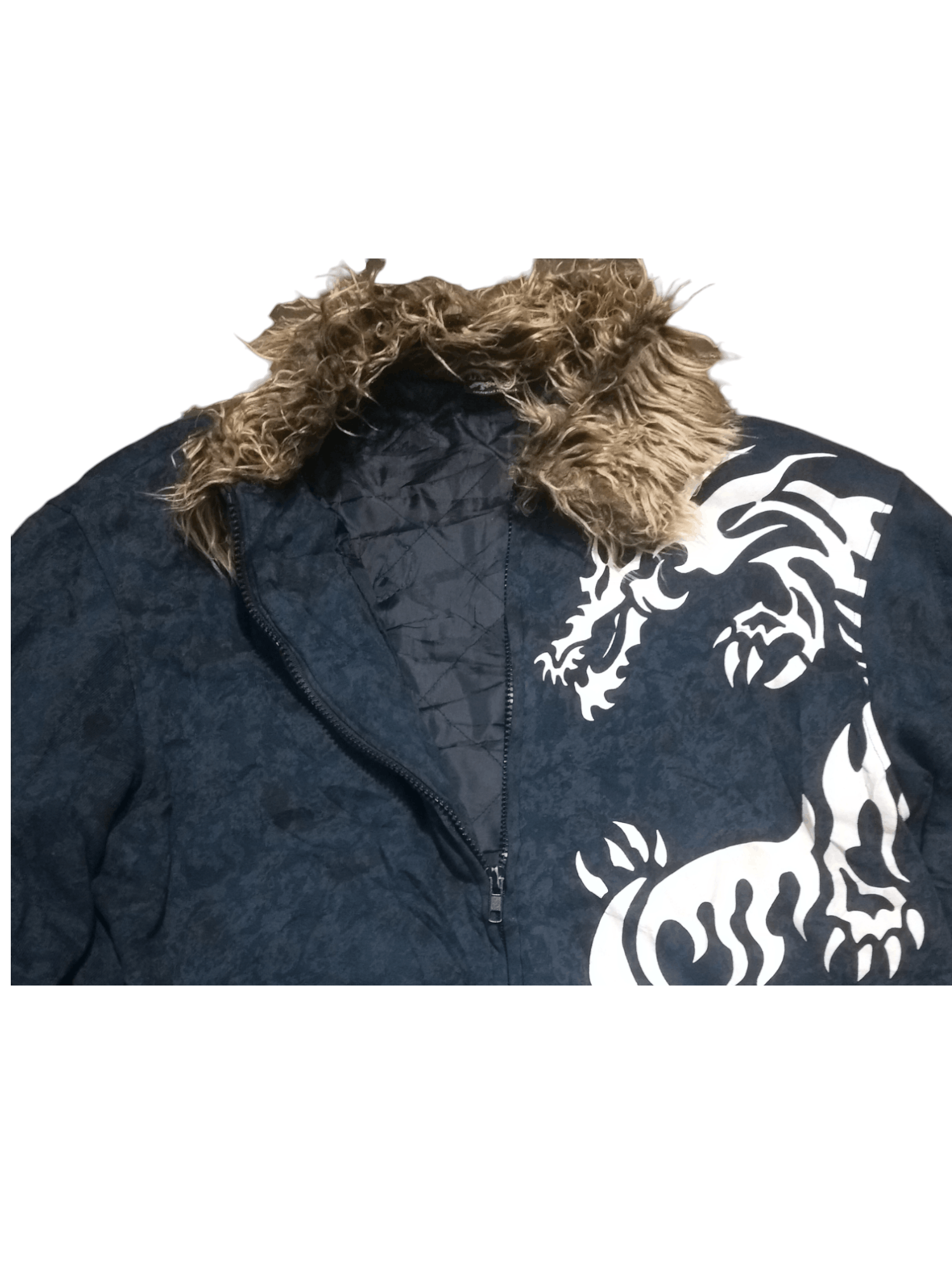 Japanese Brand 2000s DJ FREE Dragon Fur Collar Vkei Style Size US L / EU 52-54 / 3 - 5 Thumbnail