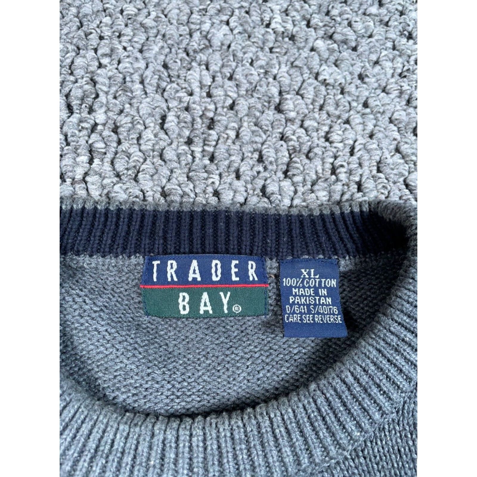 Vintage VINTAGE Trader Bay Oversized Sweater Shirt Men XL Gray Knit 90s Retro Crew Neck Pullover Size US XL / EU 56 / 4 - 3 Thumbnail