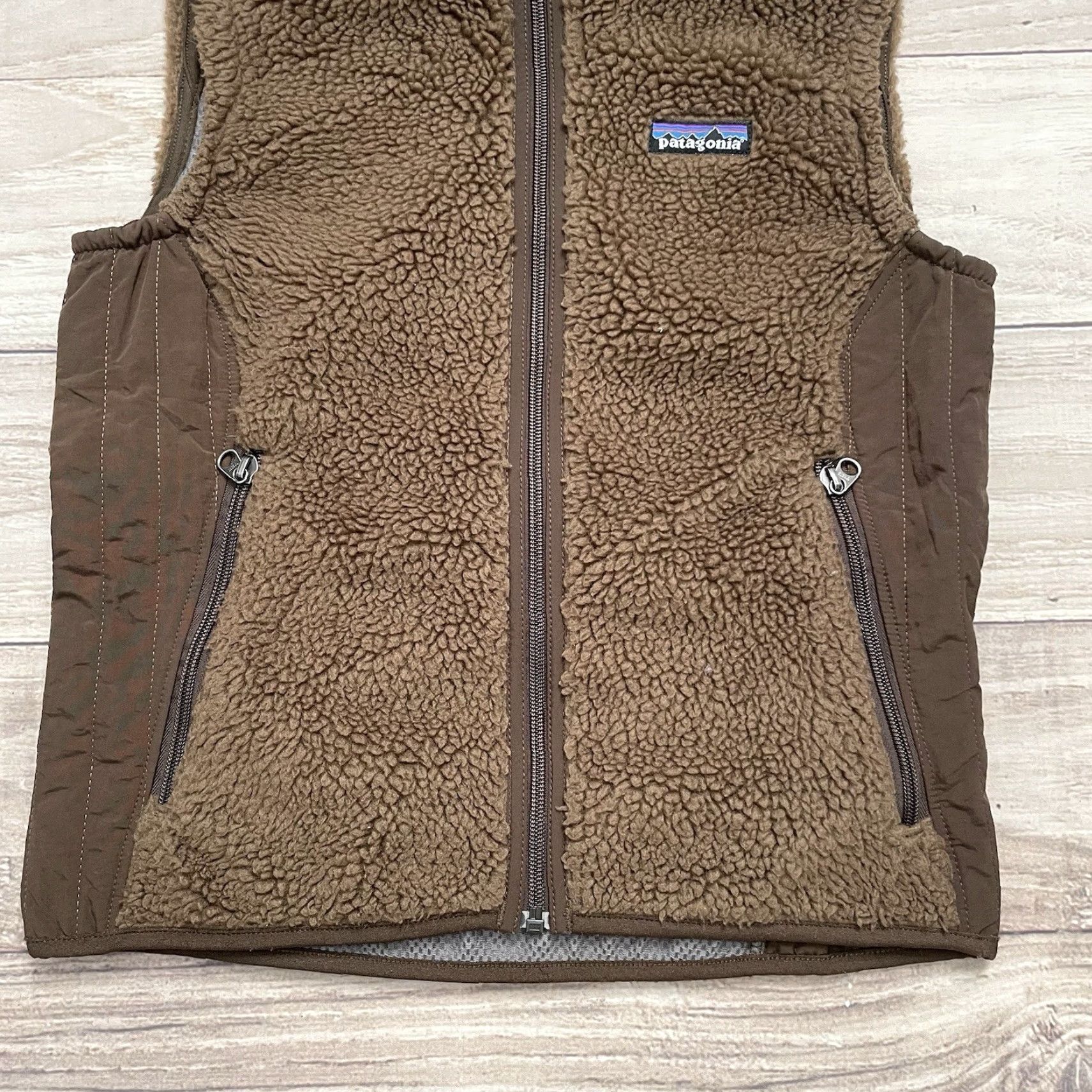 Patagonia Patagonia Vest Womens Retro-X Fleece Mid-Length Zip Pockets Brown Small, 23080, Regular Fit, Fall Winter Spring, Mexico, Vintage No Size S / US 4 / IT 40 - 3 Thumbnail