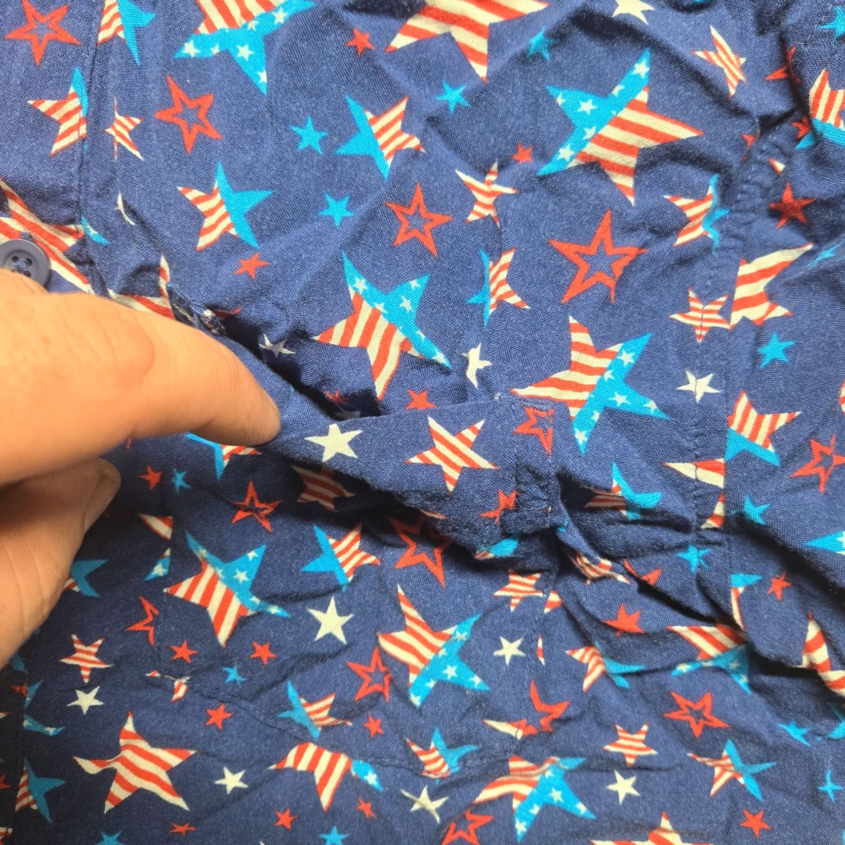 Vintage Orageous USA Stars Stripes Print Button Up Short Sleeve Shirt Men's Small Blue Size US S / EU 44-46 / 1 - 3 Thumbnail