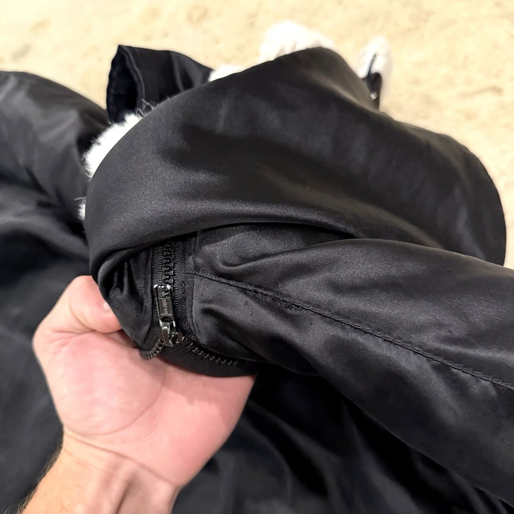 Vintage VTG Souvenir Jacket Flight Bomber Sukajan Dragon Y2K Korean Snorkel Hood XL Jacket Men Black Satin Size US XL / EU 56 / 4 - 5 Thumbnail