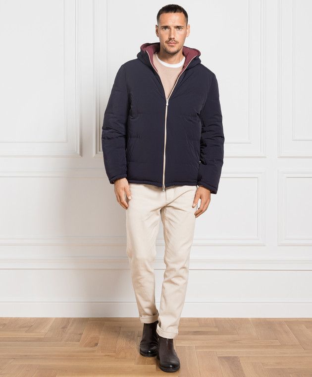 Brunello Cucinelli 0924 Wr Padded Jacket in Navy Size US L / EU 52-54 / 3 - 4 Thumbnail