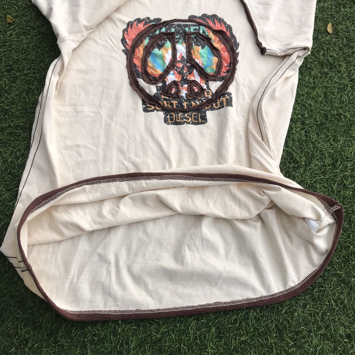Diesel × Vintage Vintage Diesel Tshirt tee smiley logo acid house peace Cream Size US XL / EU 56 / 4 - 10 Thumbnail