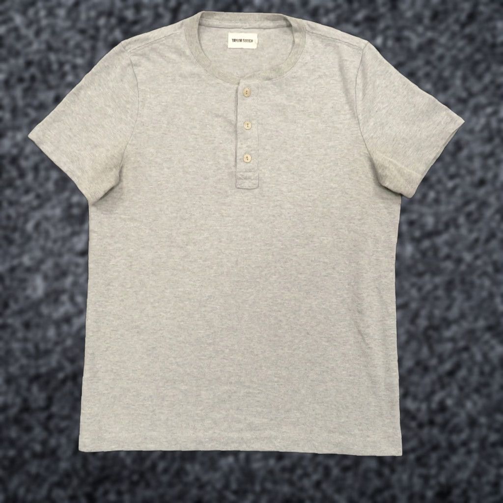 Taylor Stitch Taylor Stitch Shirt 38 Mens Heather Grey Short Sleeve Henley 3 Button Huckberry Size US M / EU 48-50 / 2 - 1 Thumbnail