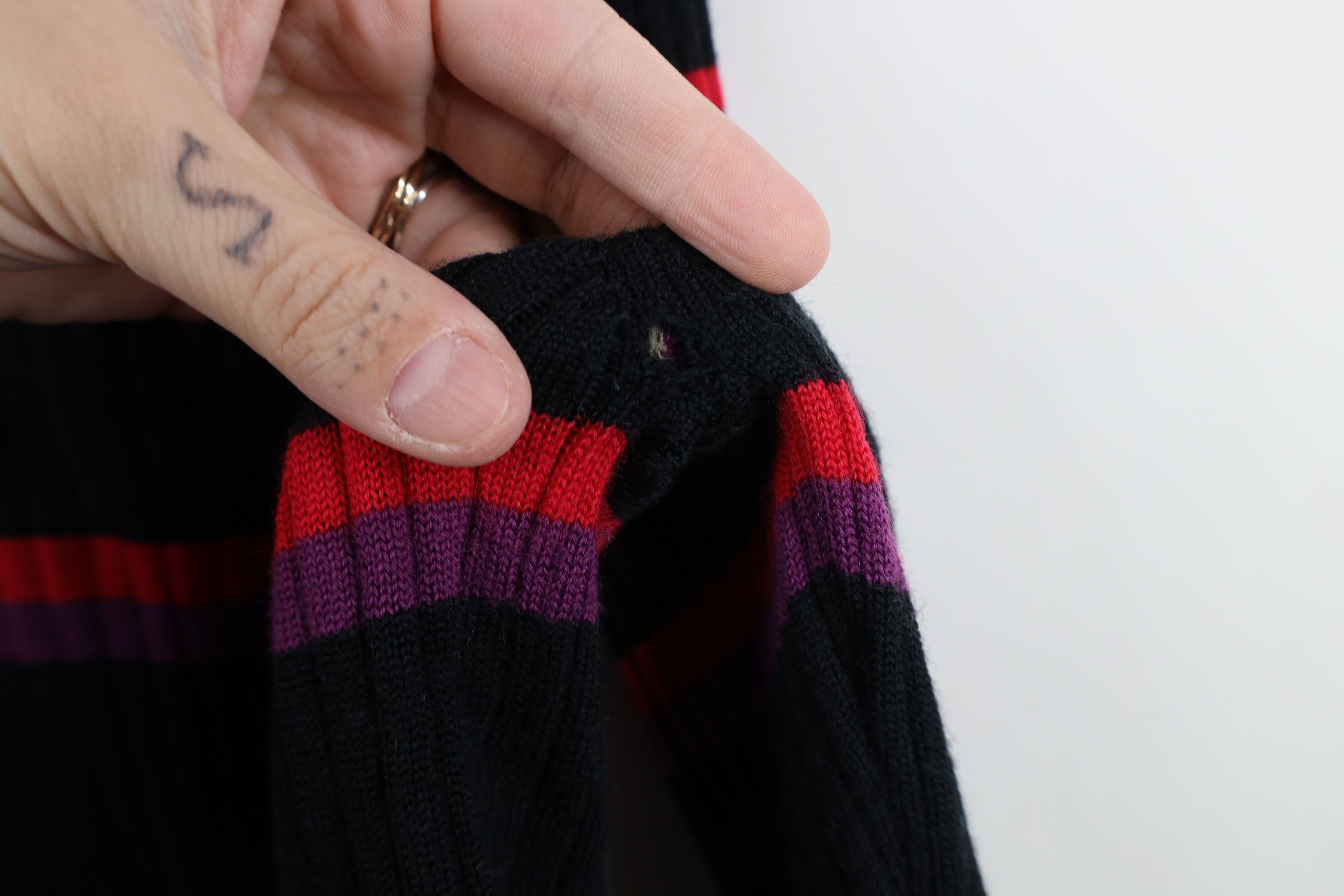 Vintage Vintage 90s Streetwear Wool Ribbed Knit Turtleneck Sweater Size XL / US 12-14 / IT 48-50 - 6 Thumbnail