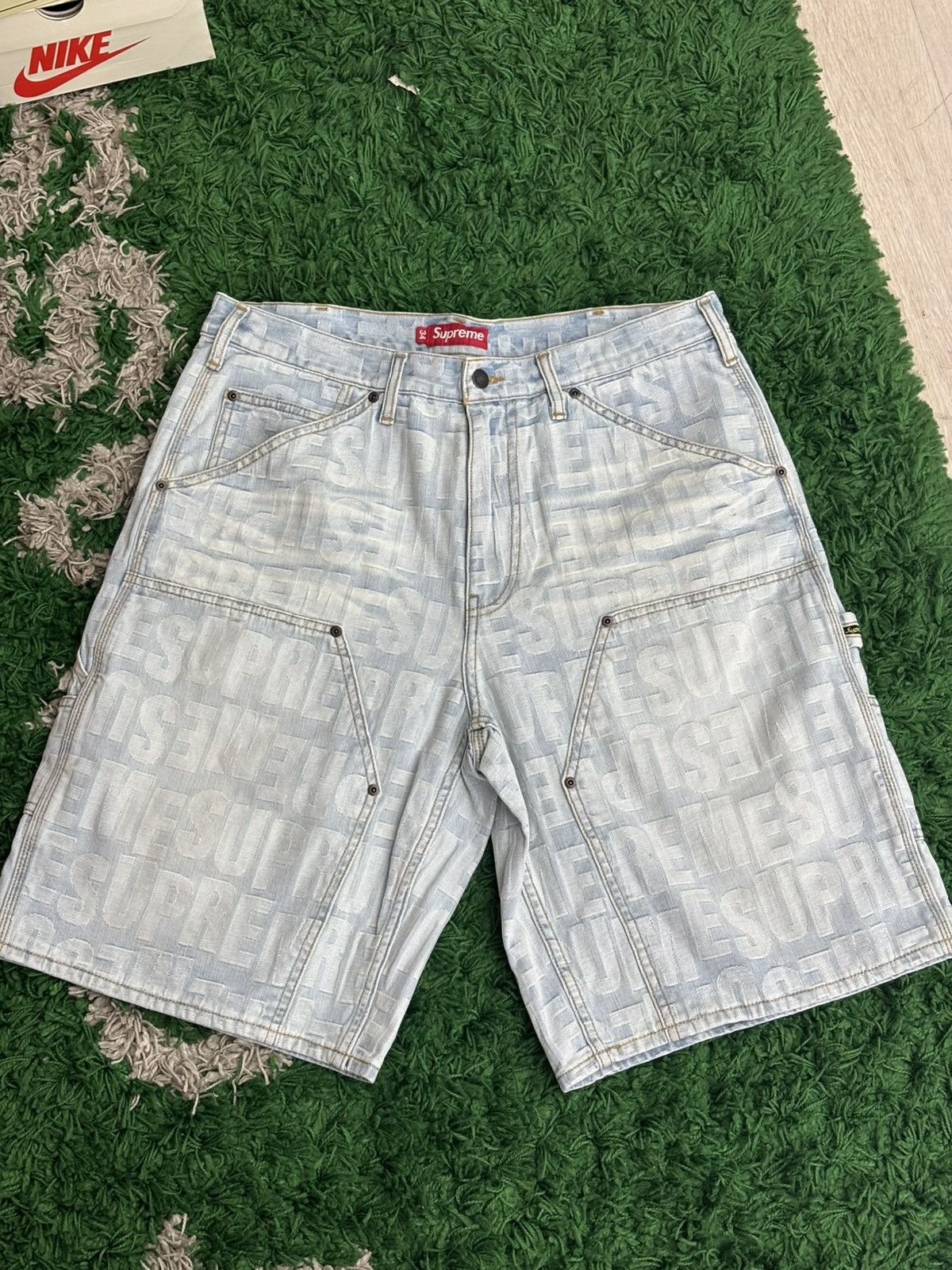 Supreme Supreme Jacquard Logos Double Knee Denim Painter Jean 