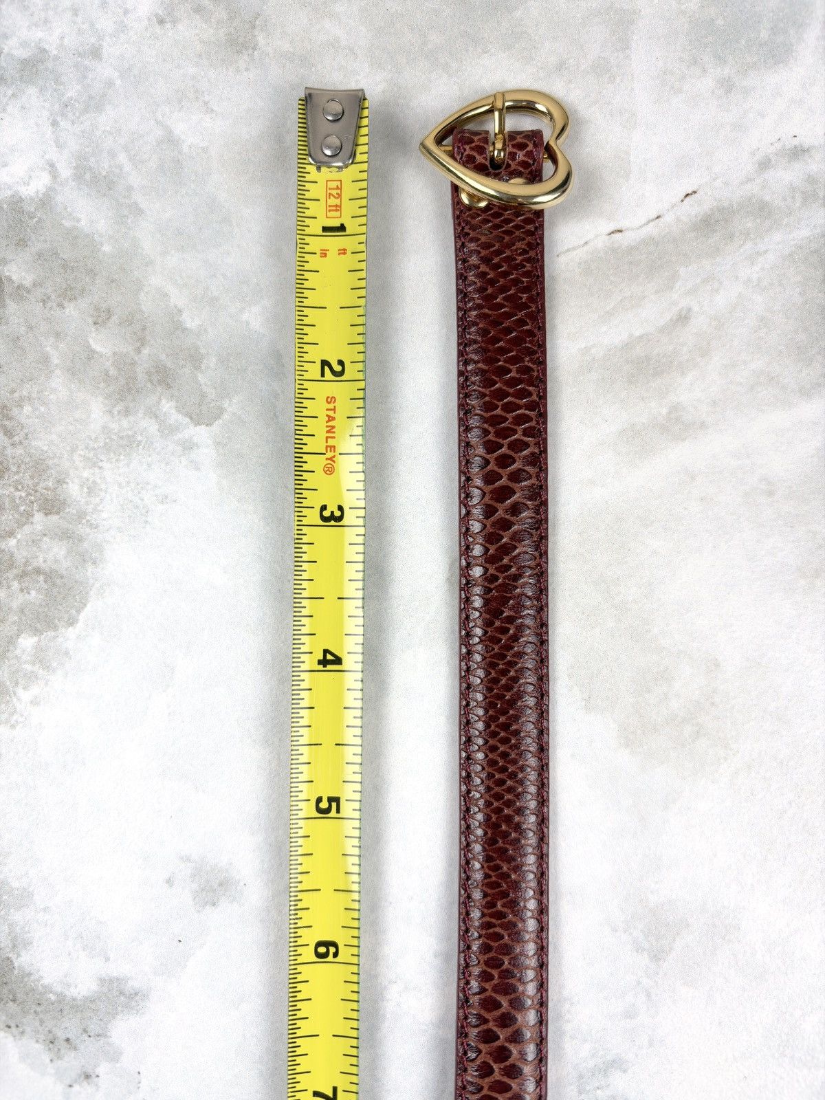 Undercover Undercover Snakeskin Gold Heart Buckle Leather Belt Red Size ONE SIZE - 6 Thumbnail