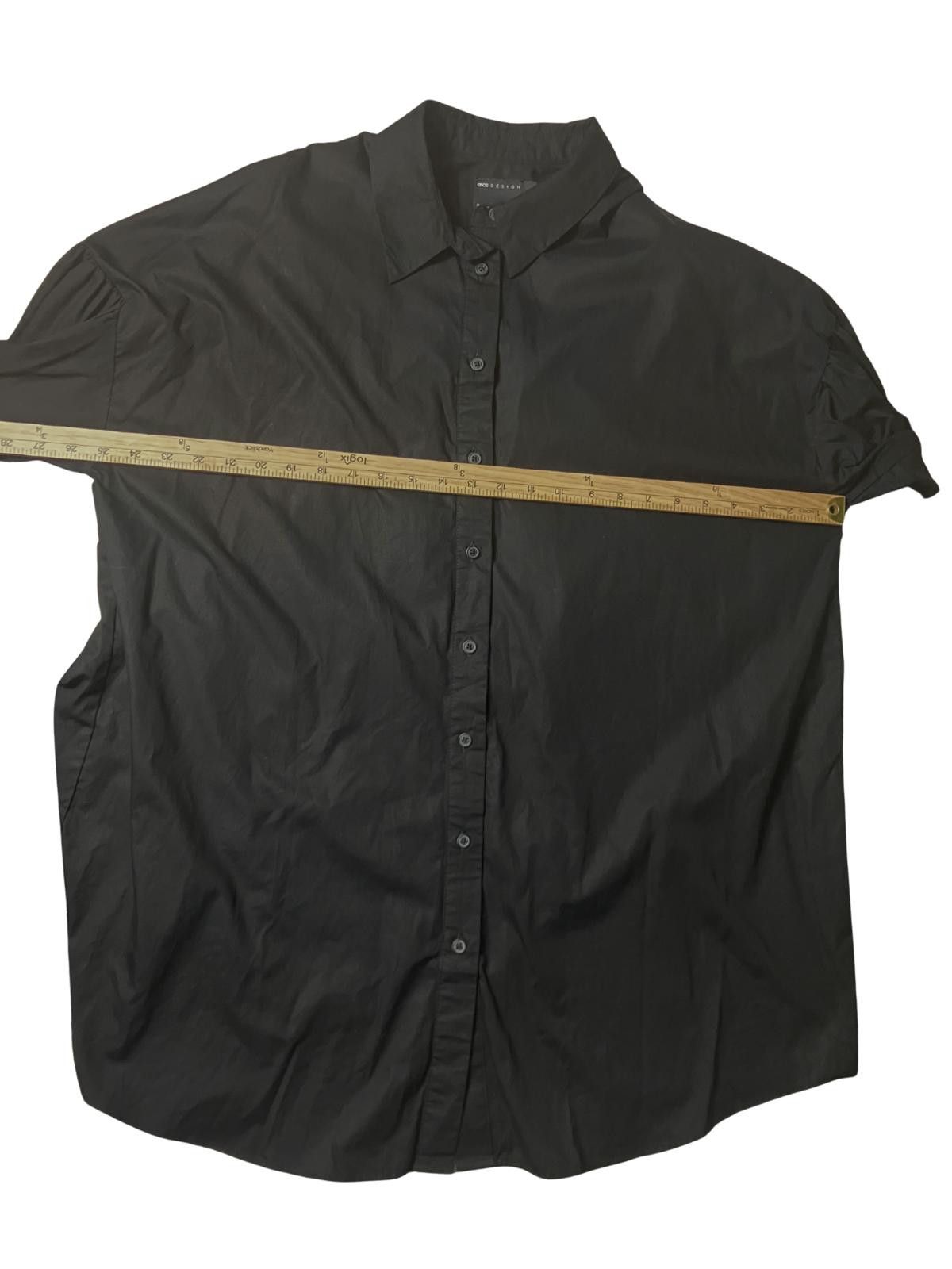 Asos ASOS Design Black Oversized Shirt Dress Cotton Button Front Size US M / EU 48-50 / 2 - 8 Thumbnail