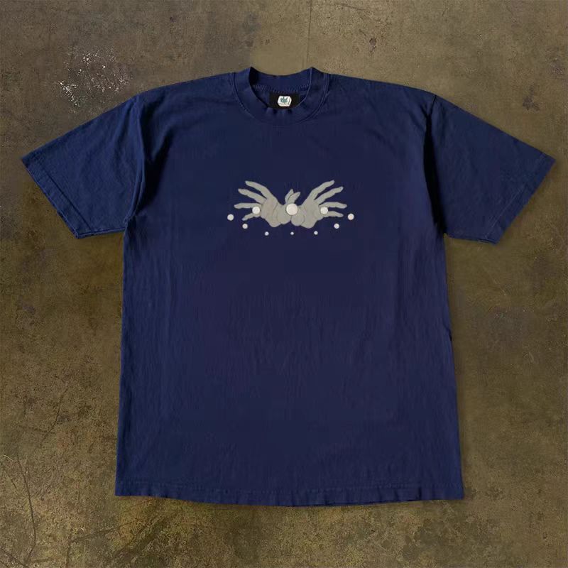 Vintage Blue street washed retro palm print t-shirt Size US L / EU 52-54 / 3 - 2 Thumbnail