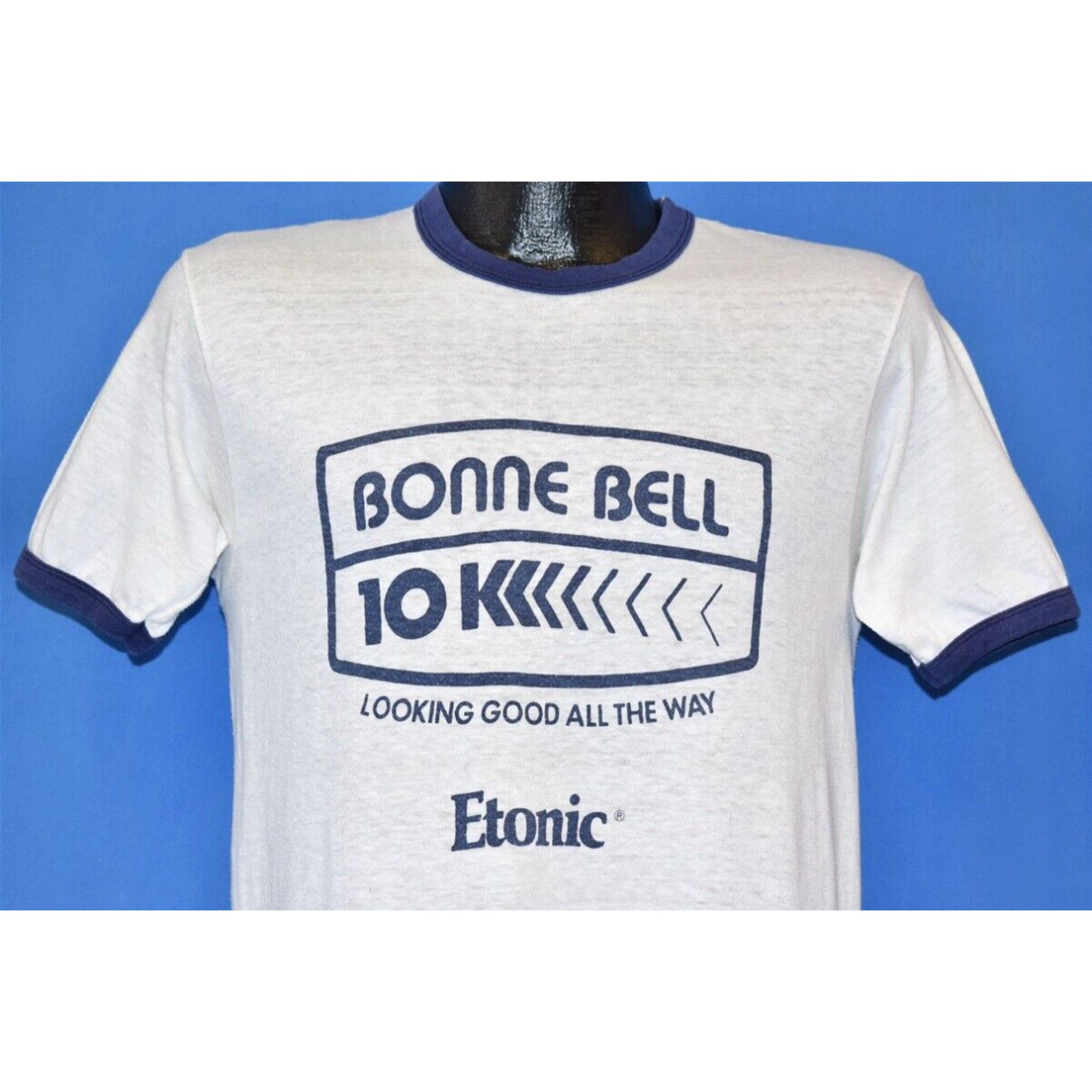 image of Hanes Vintage 70's Bonne Bell 10K Race Official Wmak Nashville Strider Ringer T-Shirt S in White (S