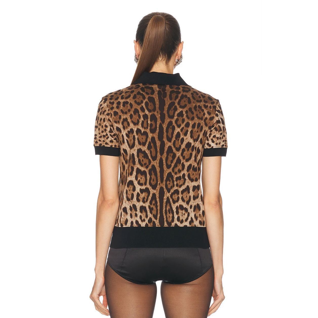 Dolce & Gabbana Dolce & Gabbana Short Sleeve Polo Top in Leopard Size 36 (US 4) Size S / US 4 / IT 40 - 3 Thumbnail