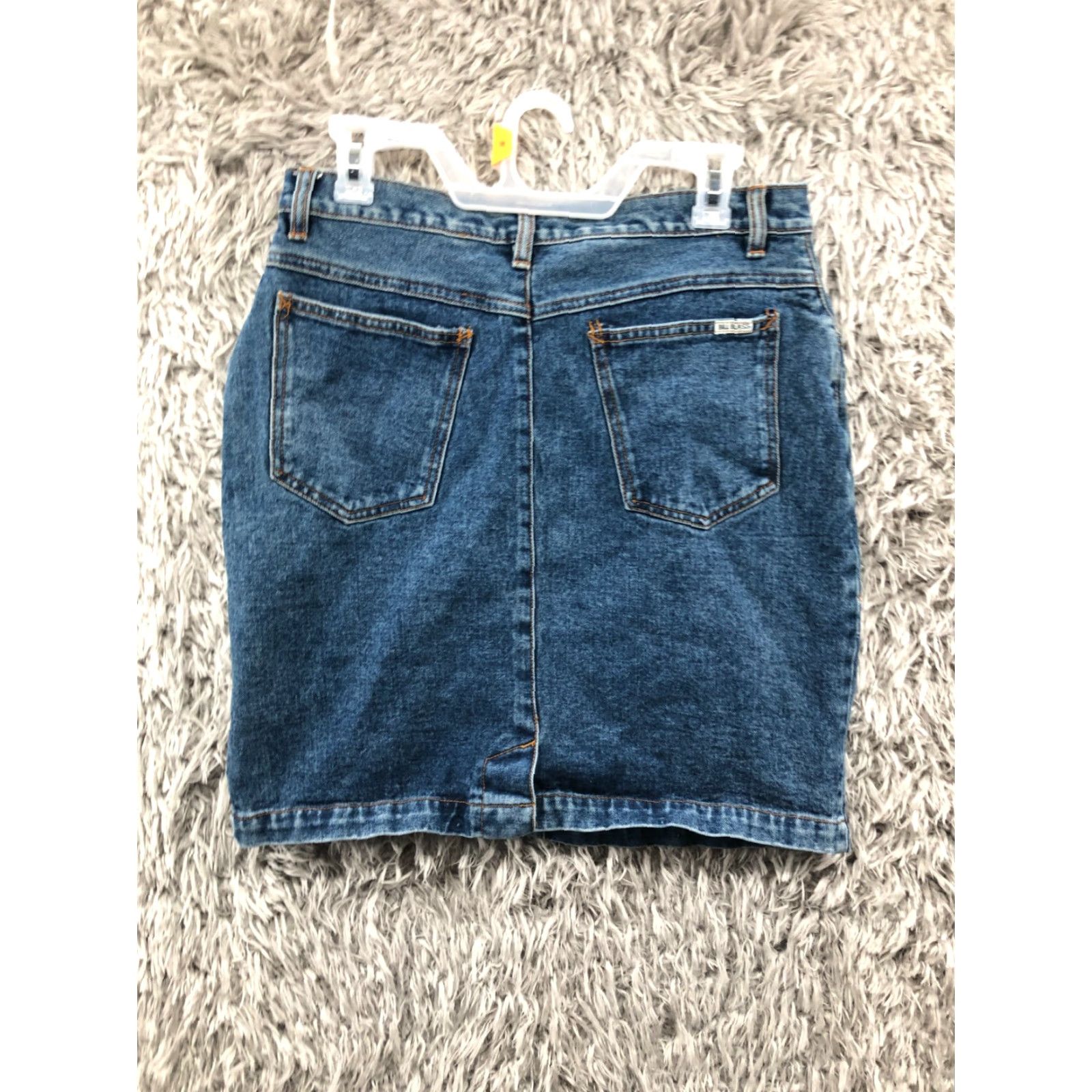 Bill Blass VINTAGE Bill Blass Denim Skirt Knee Length Blue Cotton 14 Women A-Line Button Zip Casual Modern Classic Skirt Womens Size 36" / US 14 / IT 50 - 5 Thumbnail