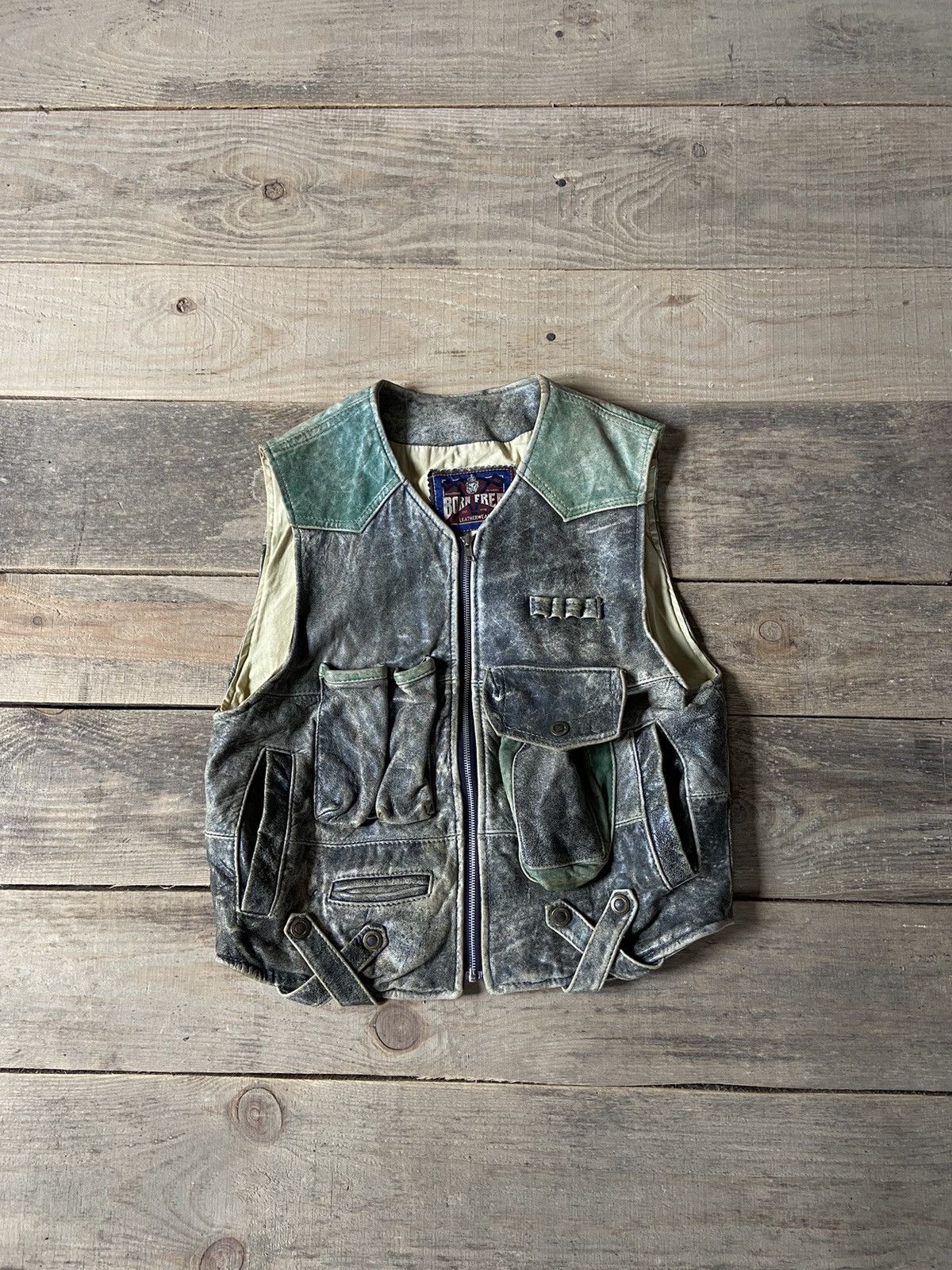 Vintage Leather Faded snake color avant-garden opium