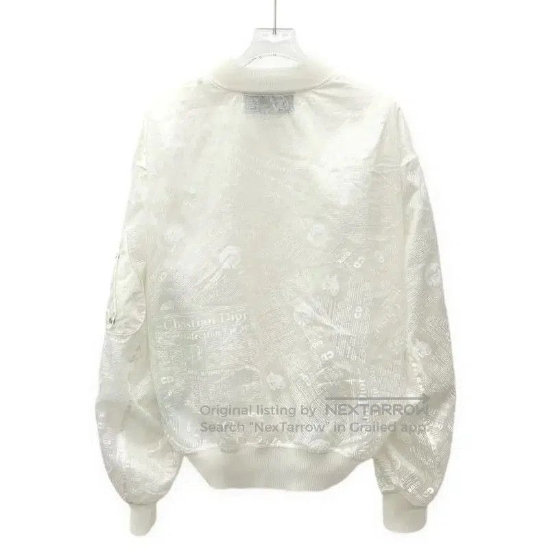 Dior Dior Men's White Silk Bomber Jacket . Size US L / EU 52-54 / 3 - 2 Thumbnail