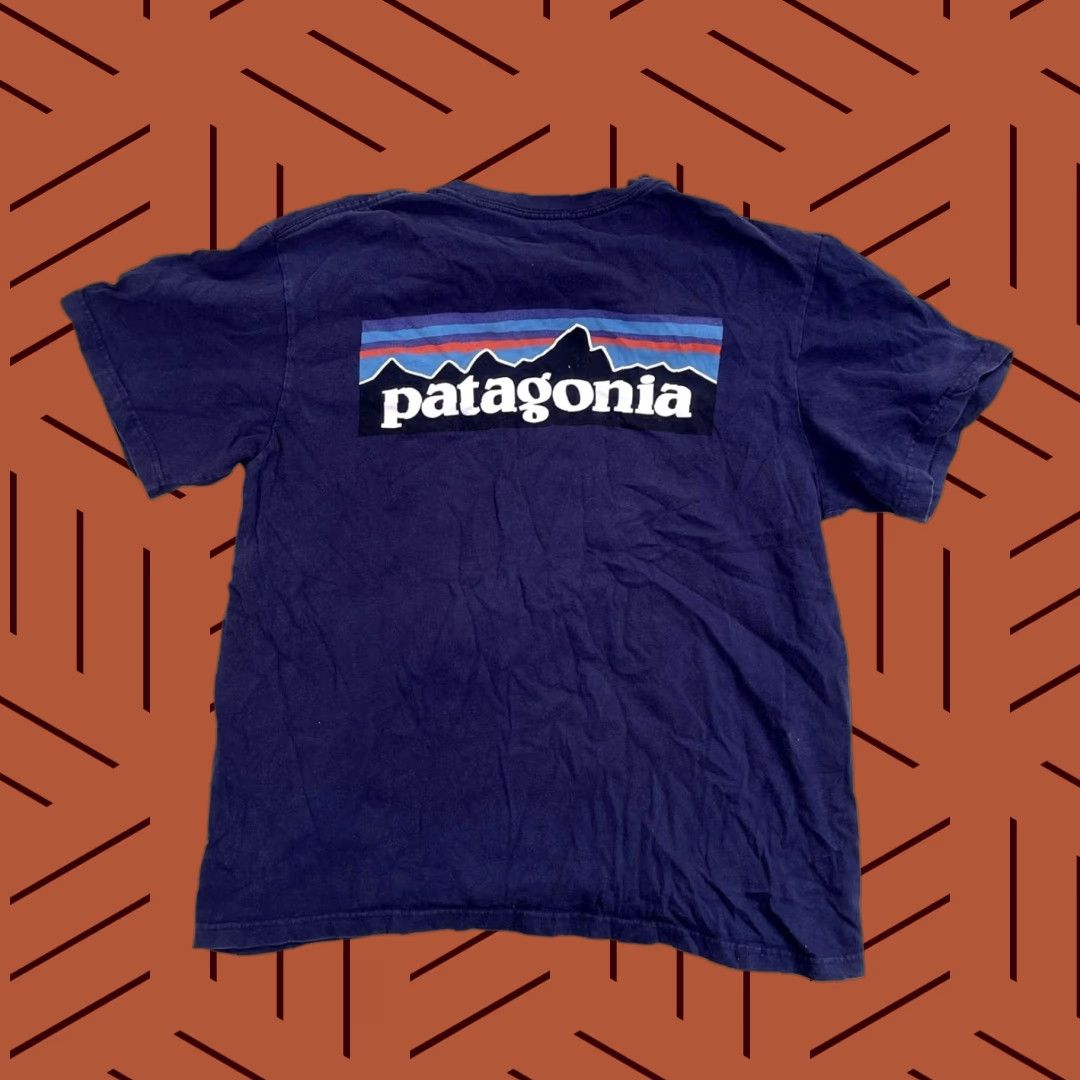 Patagonia Patagonia P-6 Back Logo Organic Cotton Short Sleeve Shirt M Blue Mens Shirt Size US M / EU 48-50 / 2 - 1 Thumbnail