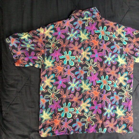 Other Vintage Abstract Geometric Amoeba Silk Button Shirt Size S / US 4 / IT 40 - 3 Thumbnail