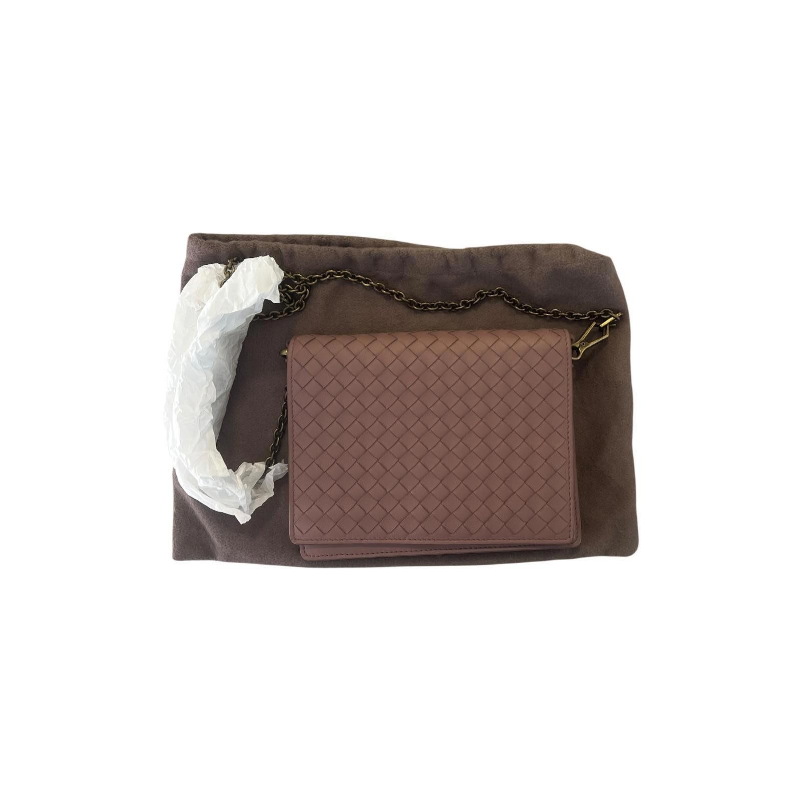 Bottega Veneta Bottega Veneta Intrecciato Chain Wallet Clutch Lavender Grey Size ONE SIZE - 2 Thumbnail