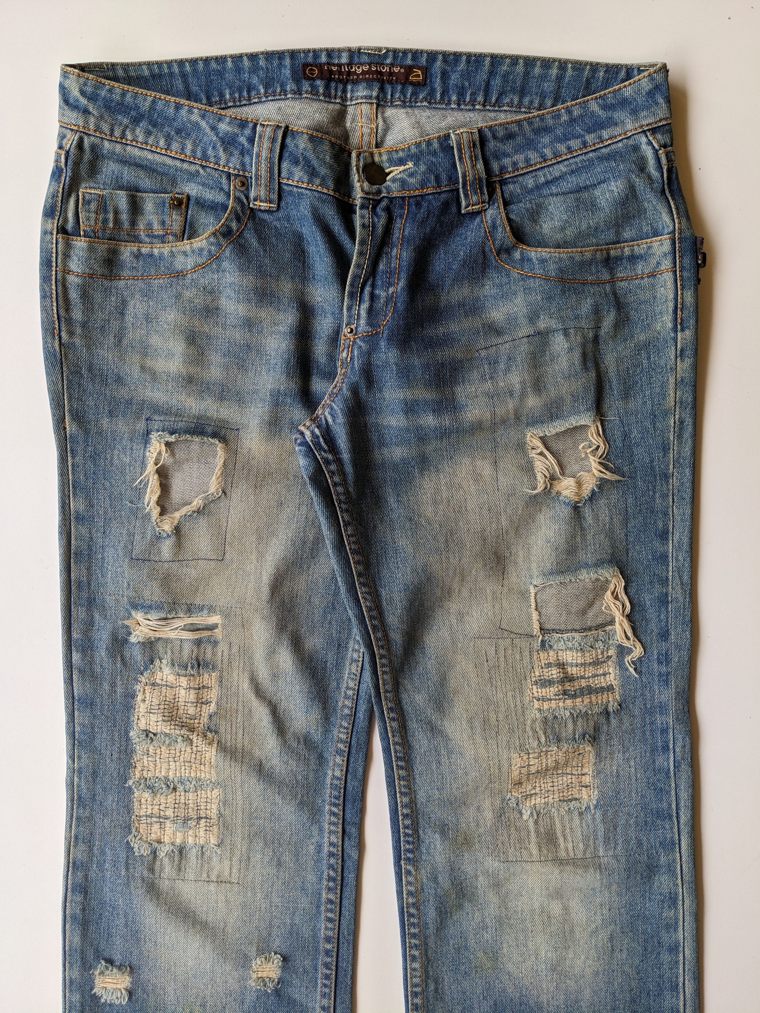 GOSTAR DE FUGA × If Six Was Nine × Japanese Brand Heritage Stone ripped faded jeans Size US 35 - 3 Thumbnail