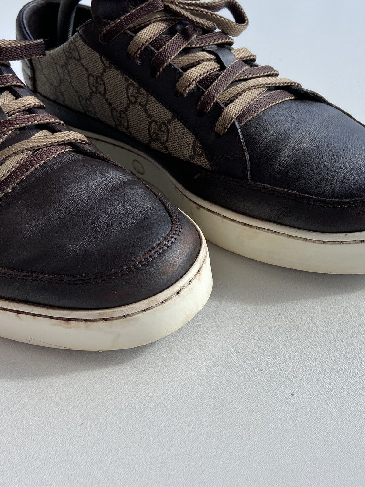 Gucci Gucci Sneakers Low Top Monogram GG Brown Leather US8 EUR-41 Size US 8 / EU 41 - 6 Thumbnail