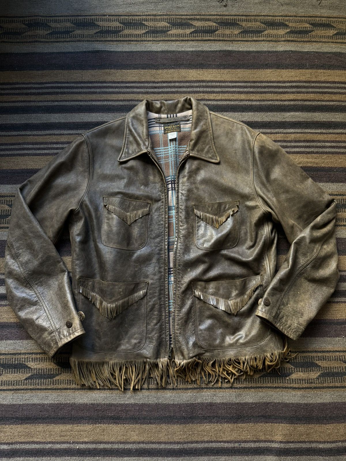 RRL Ralph Lauren Fringe Leather Randall Jacket Size US L / EU 52-54 / 3 - 1 Thumbnail