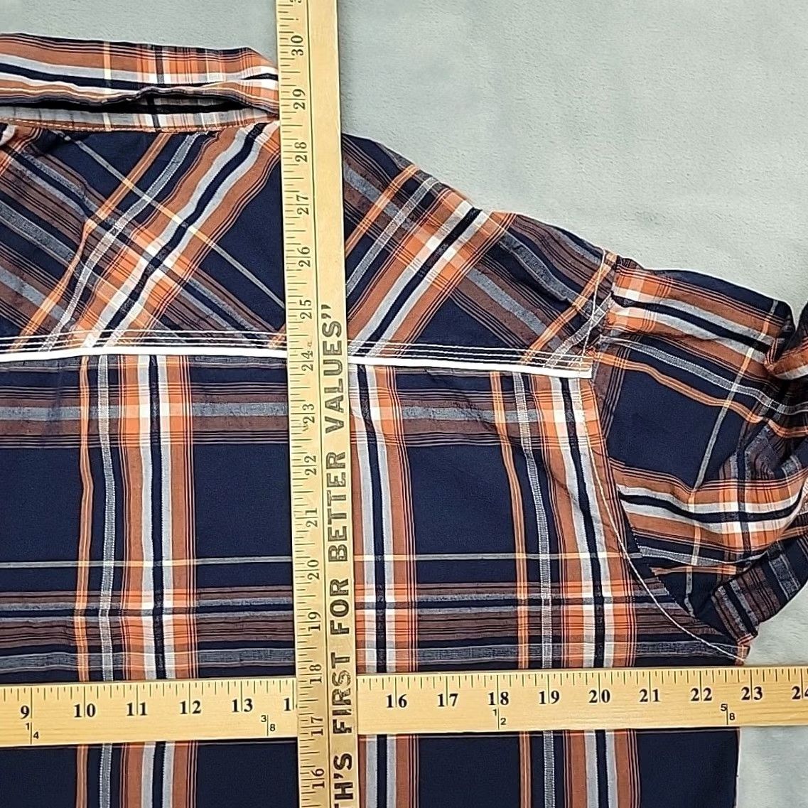 Vintage Ely 1878 Western Shirt Men XL Navy Orange Plaid Pearl Snap Cowboy Rodeo Size US XL / EU 56 / 4 - 7 Thumbnail