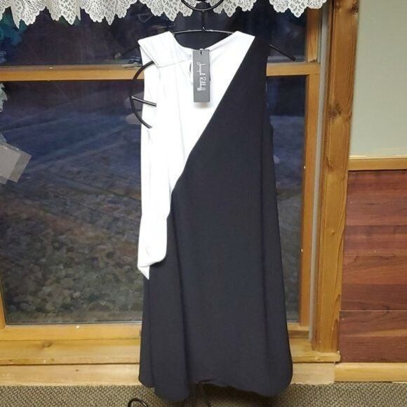 Joseph Ribkoff Joseph Ribkoff Lined Black & White Sleeveless Event Sz. 4 Dr Size S / US 4 / IT 40 - 2 Thumbnail