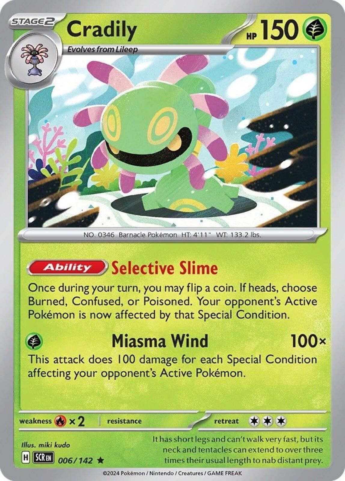 Pokemon Cradily #006/142 Size ONE SIZE - 1 Thumbnail