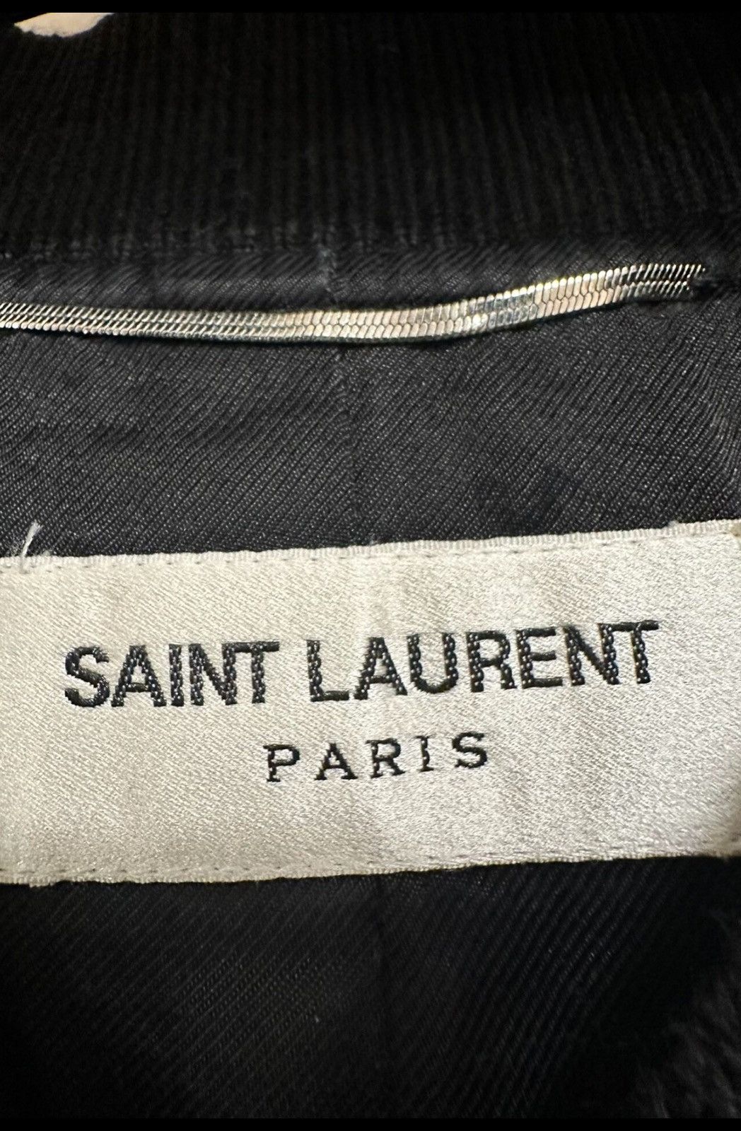 Saint Laurent Paris Saint Laurent SLP 2019SS Black Beaded Logo Varsity Jacket Size US L / EU 52-54 / 3 - 3 Thumbnail