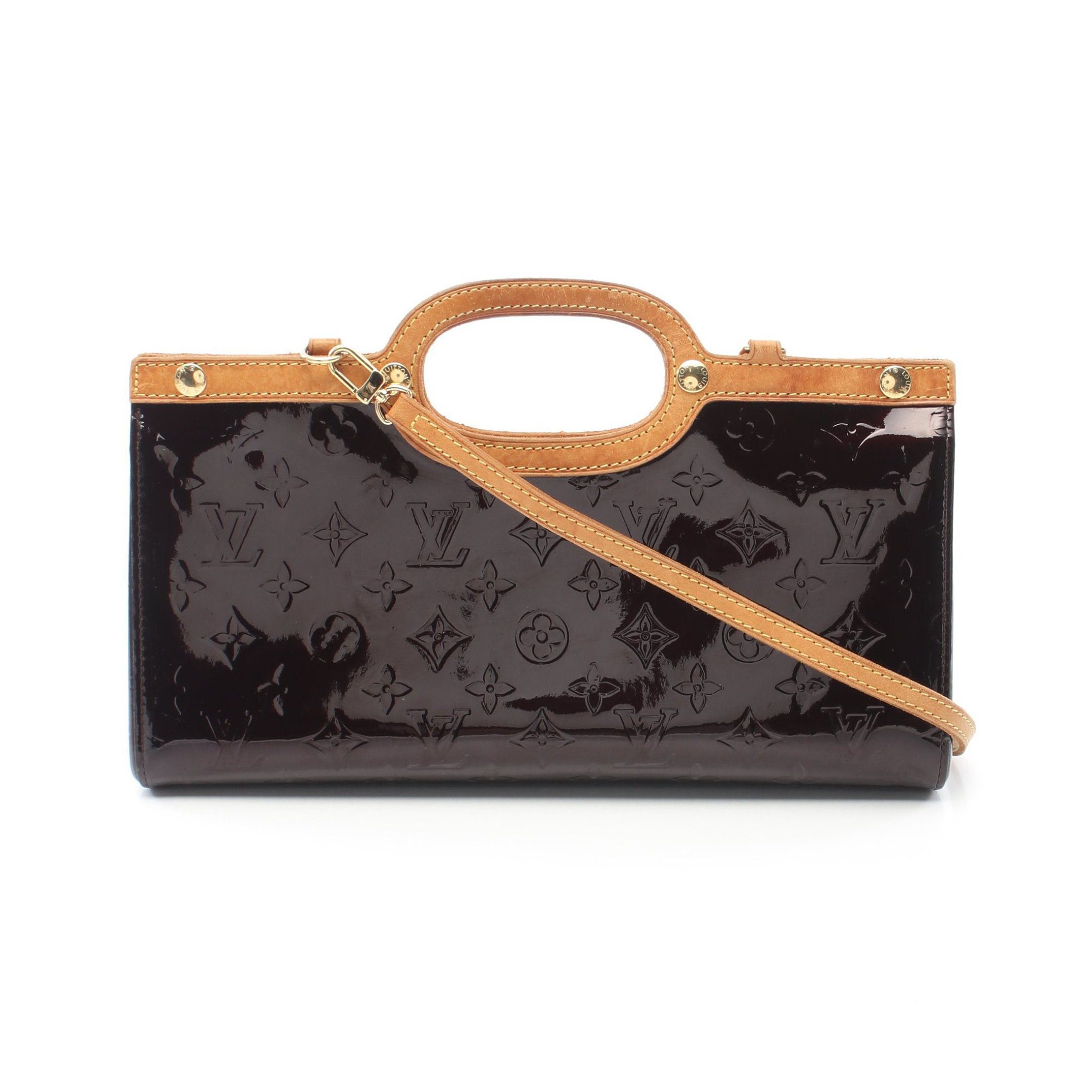image of Louis Vuitton Roxbury Drive Monogram Vernis Amarante Handbag Leather Dark Purple 2Way, Women's