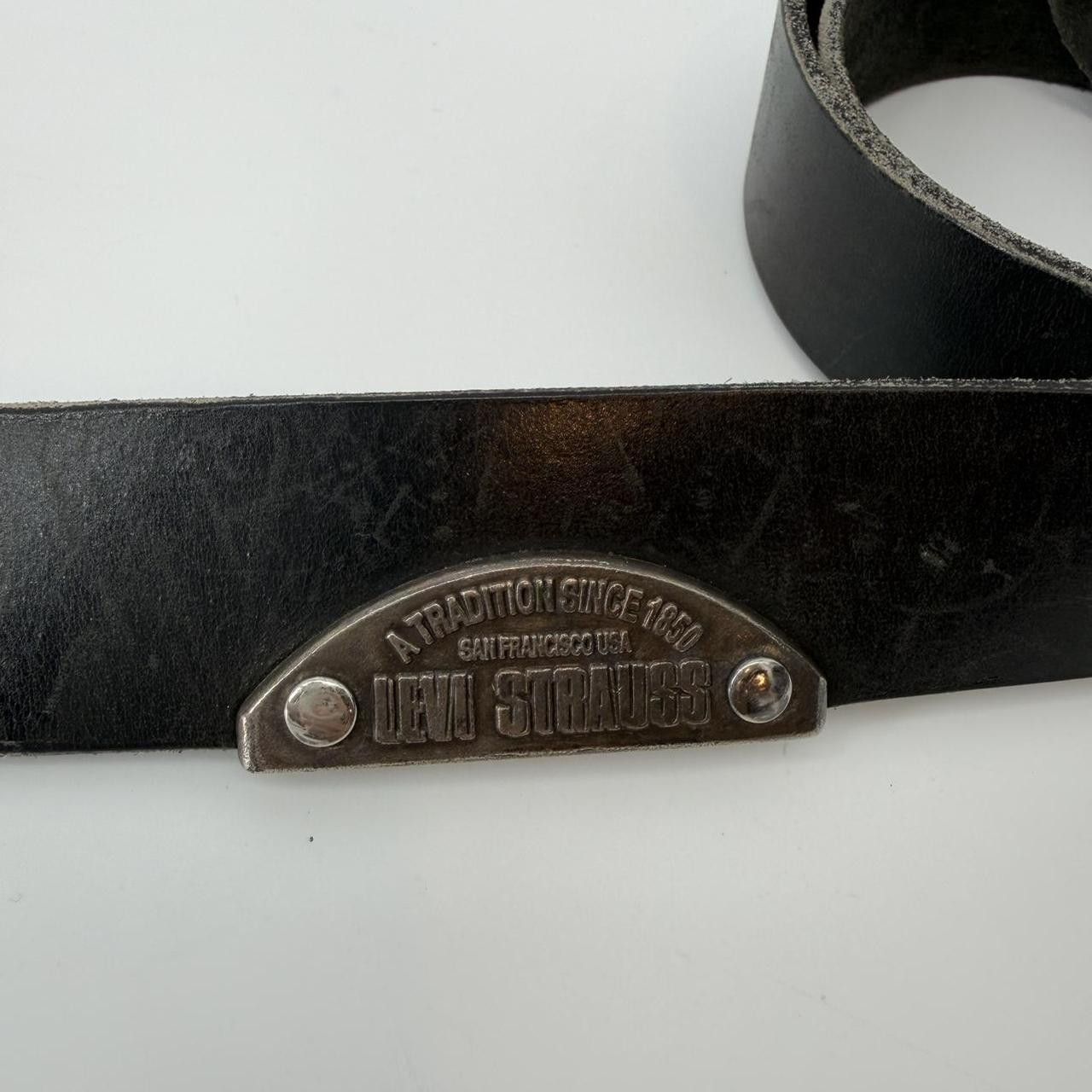 Levi's Levis Leather Belt Black Vintage Size ONE SIZE - 2 Thumbnail