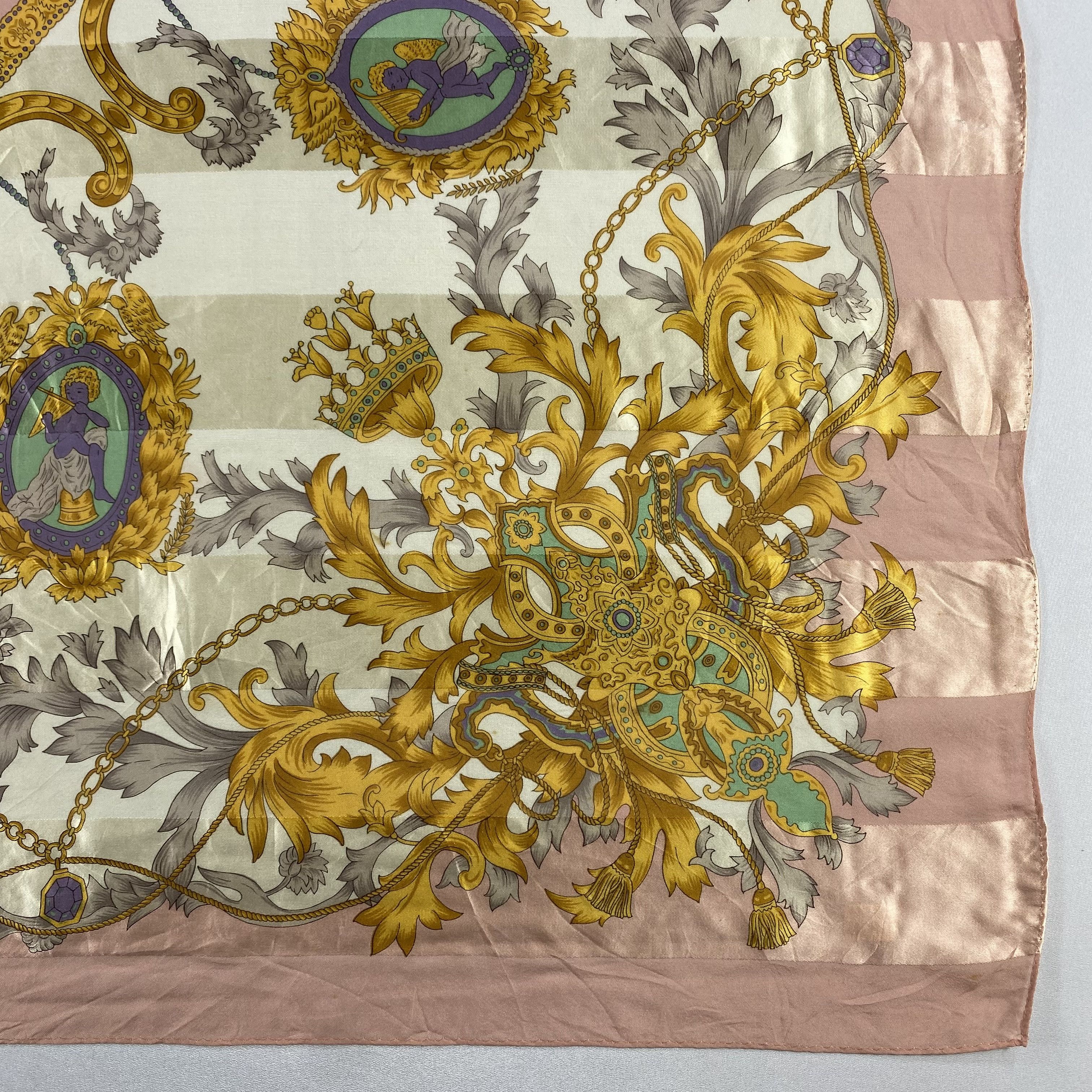 Japanese Brand × Vintage Vintage Floral Chain Silk Scarf SS062 Size ONE SIZE - 2 Thumbnail