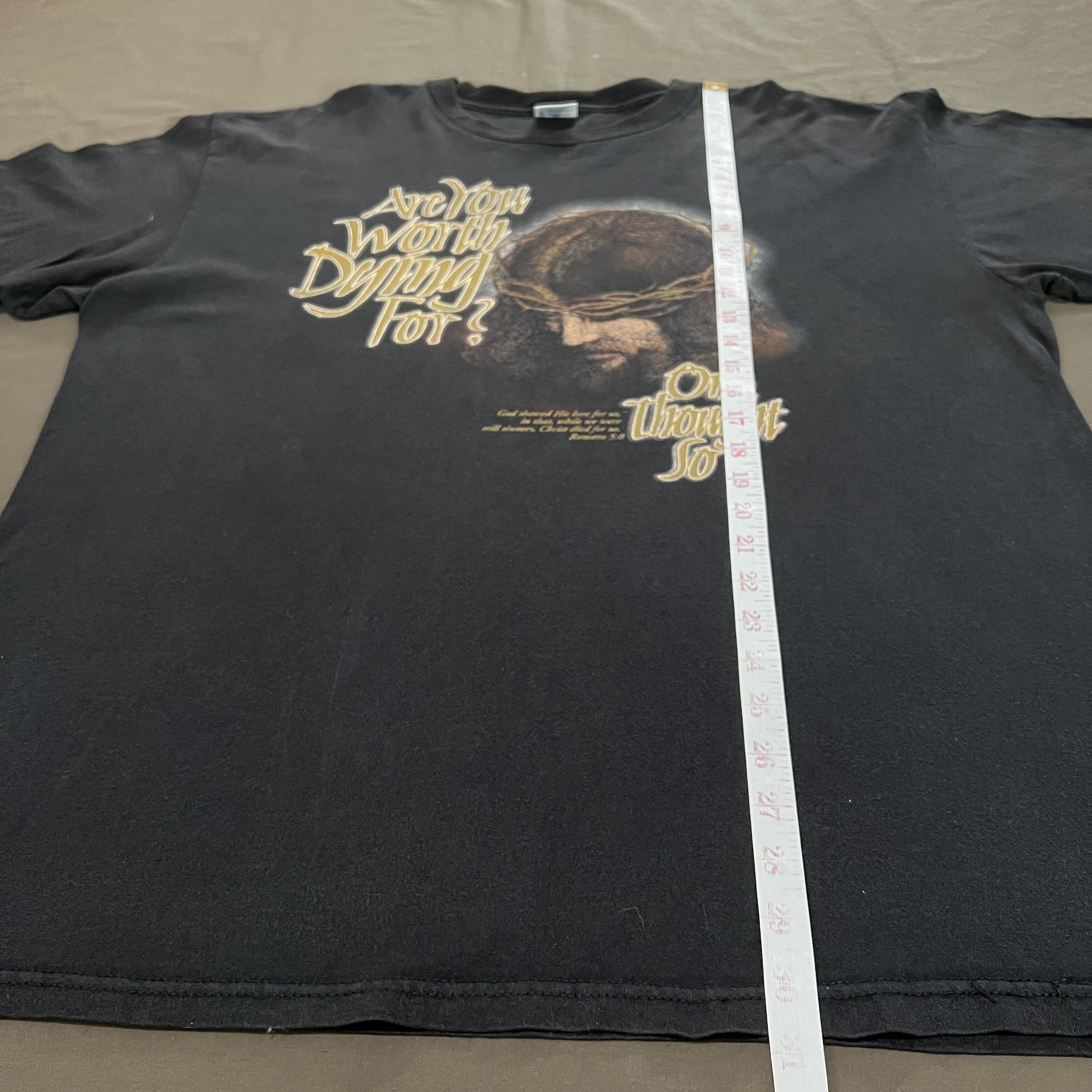 Vintage Vintage 90s Jesus Are You Worth Dying For GodLord BibleHoly Size US XL / EU 56 / 4 - 8 Thumbnail