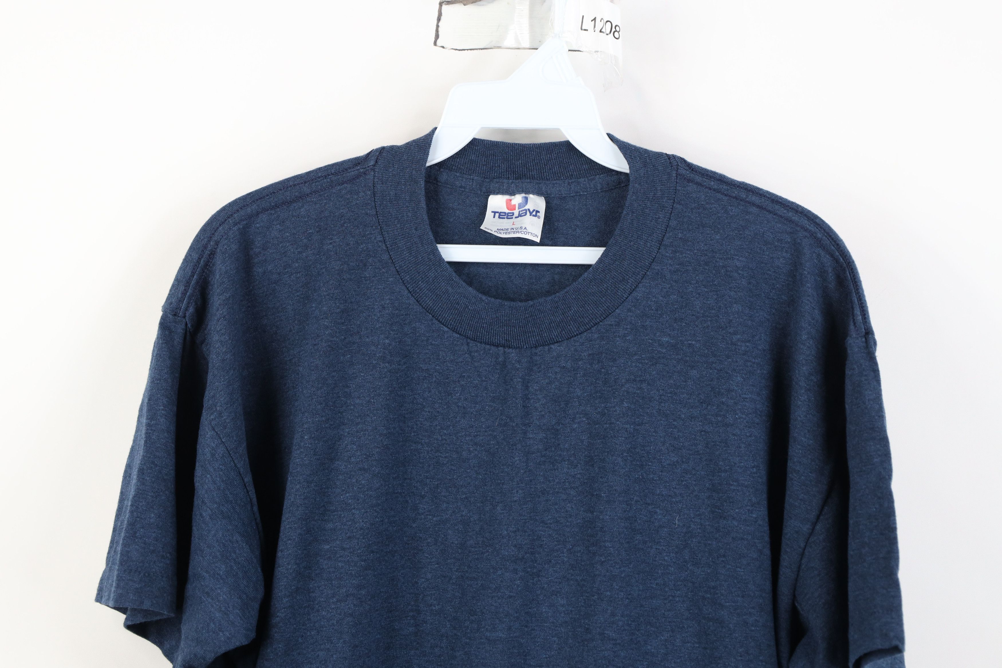 Vintage Vintage 90s Streetwear Blank Short Sleeve T-Shirt Blue USA Size US L / EU 52-54 / 3 - 2 Thumbnail