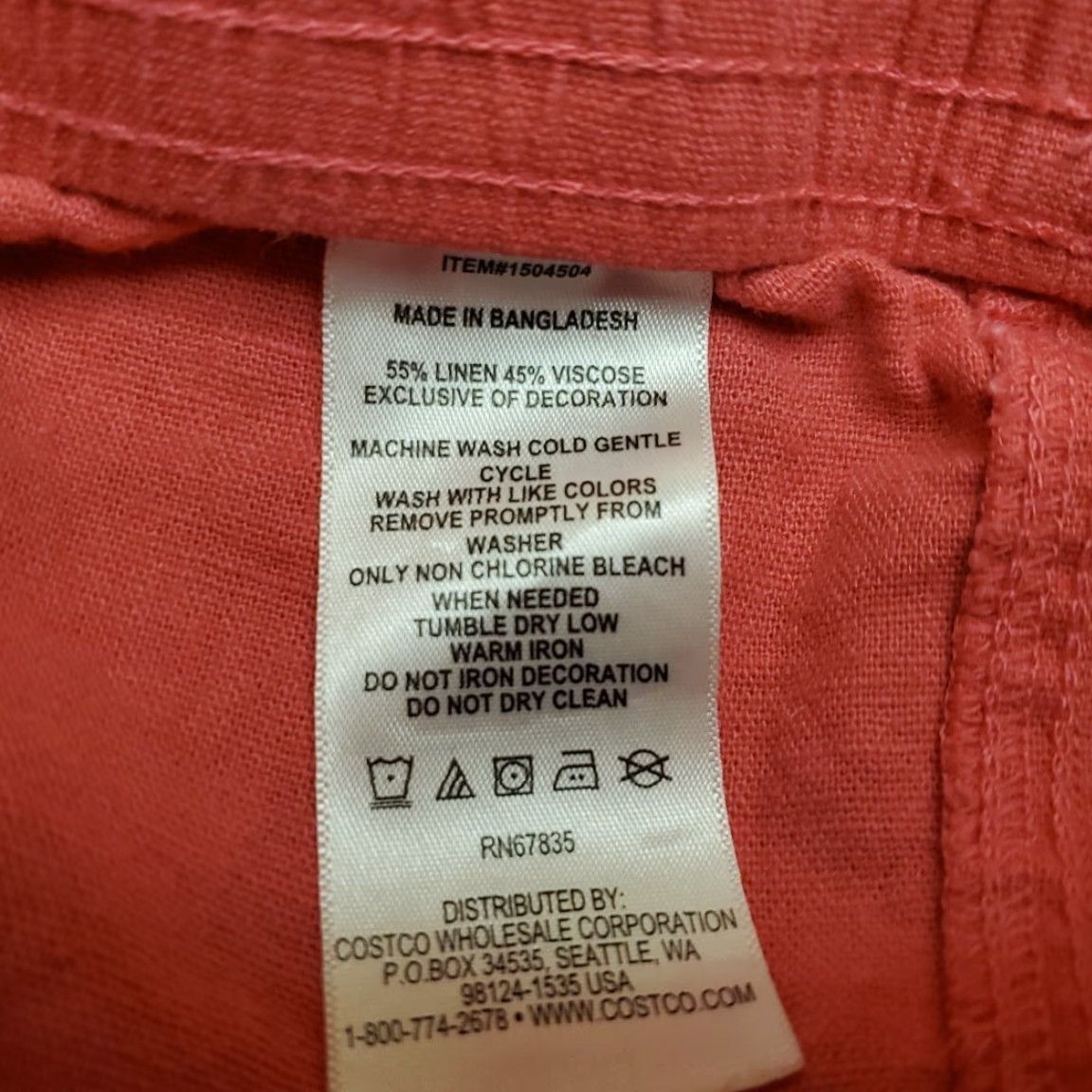 Nautica Nautica Shorts Womens Small Pink Linen Blend Elastic Waist Drawstring Comfort Size 28" / US 6 / IT 42 - 3 Thumbnail
