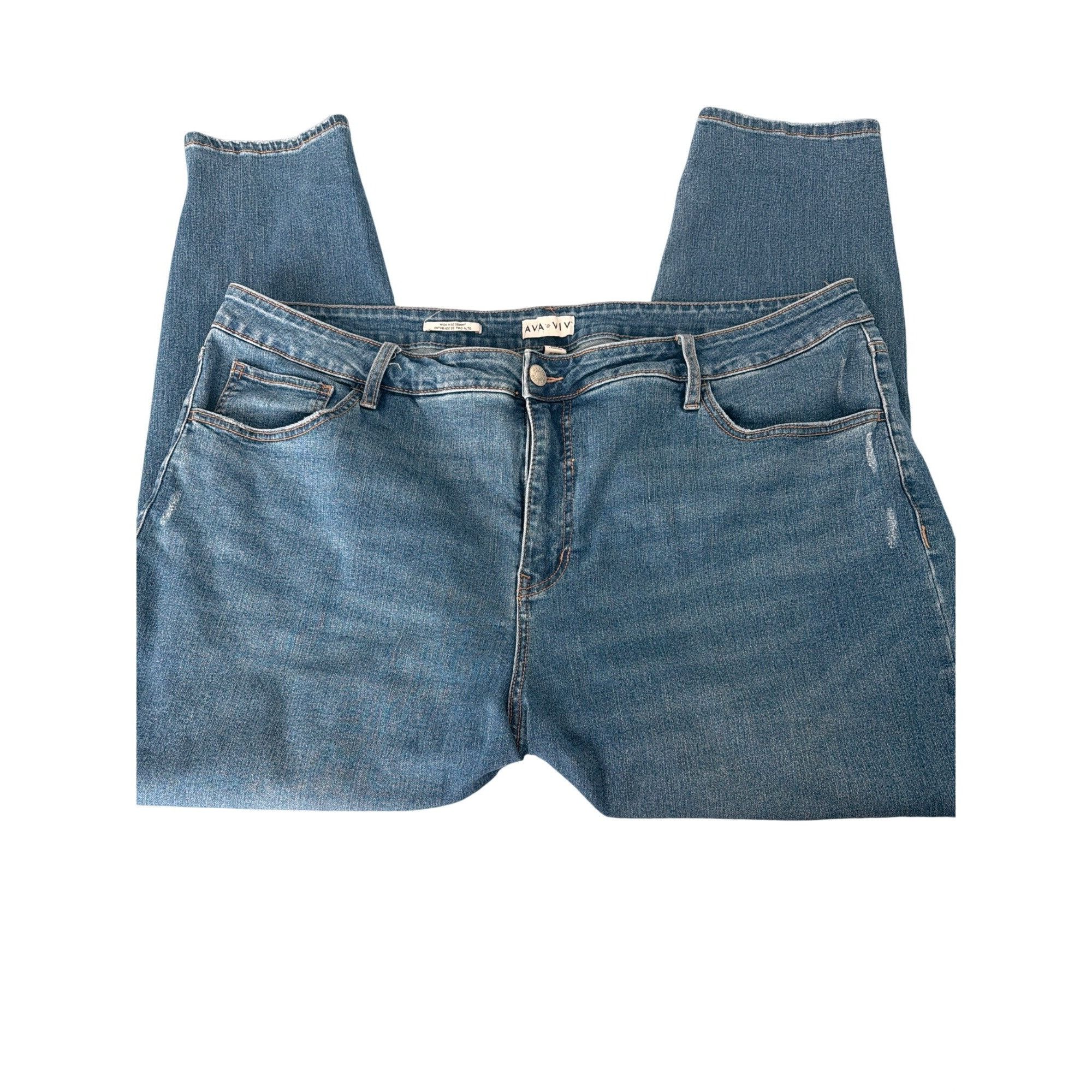 Other Ava & Viv High Rise Skinny Jeans Blue Denim Stretch Plus Siz Size 42" / US 20 - 1 Thumbnail