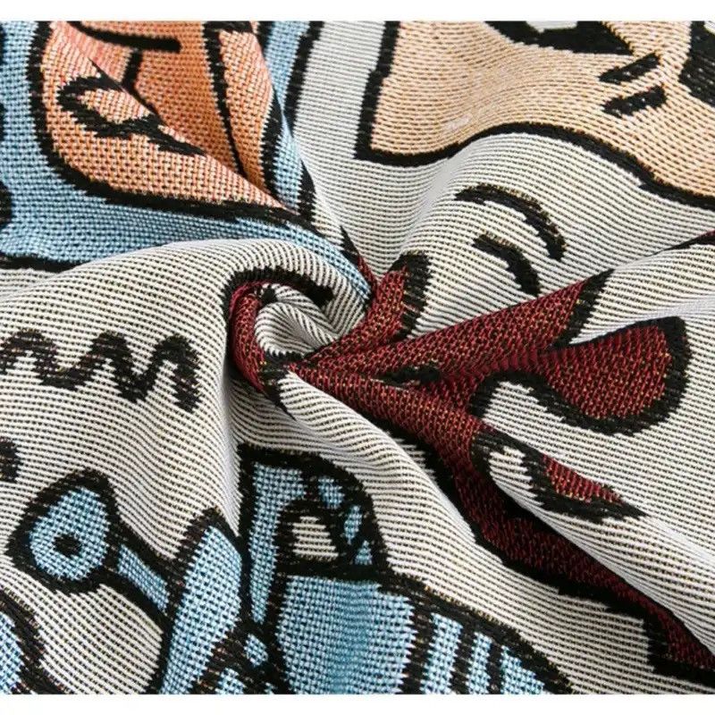 Japanese Brand × Vintage Textile City Ins Jigsaw Puzzle Throw Blanket 90x90cm Size ONE SIZE - 6 Thumbnail