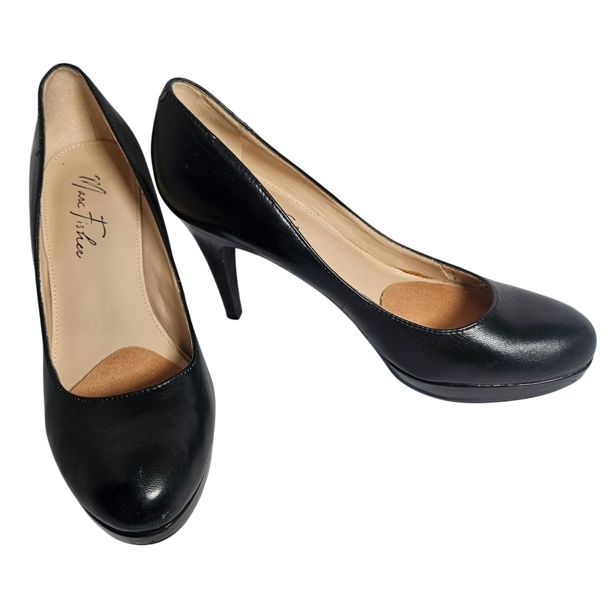 Marc Fisher Marc Fisher Women’s Black Leather Heels 8.5M | Quiet Luxury Size US 8.5 / IT 38.5 - 2 Thumbnail