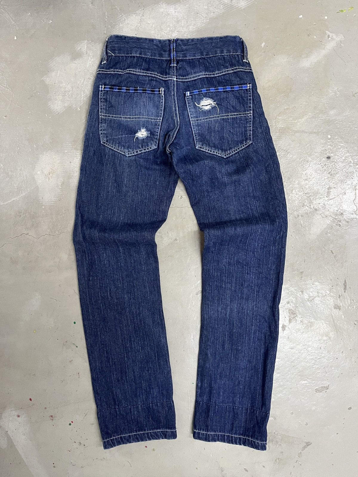Number (N)ine 90's Batsu Distressed Punk Kurt Cobain Style Patchwork Jeans Size US 28 / EU 44 - 2 Thumbnail