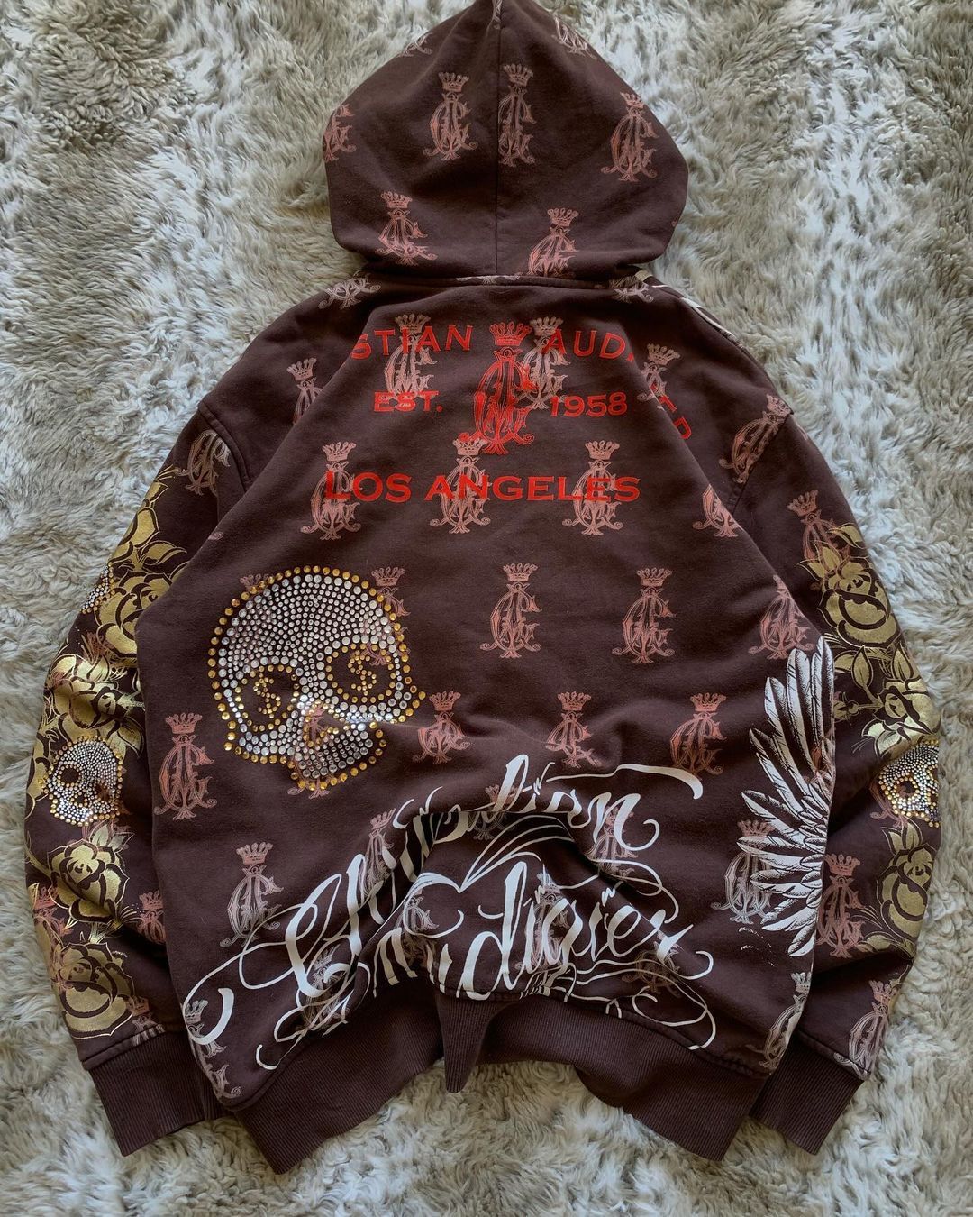 Christian Audigier × Ed Hardy CHRISTIAN AUDIGIER REVERSIBLE ZIP-UP HOODIE Size US XL / EU 56 / 4 - 4 Thumbnail
