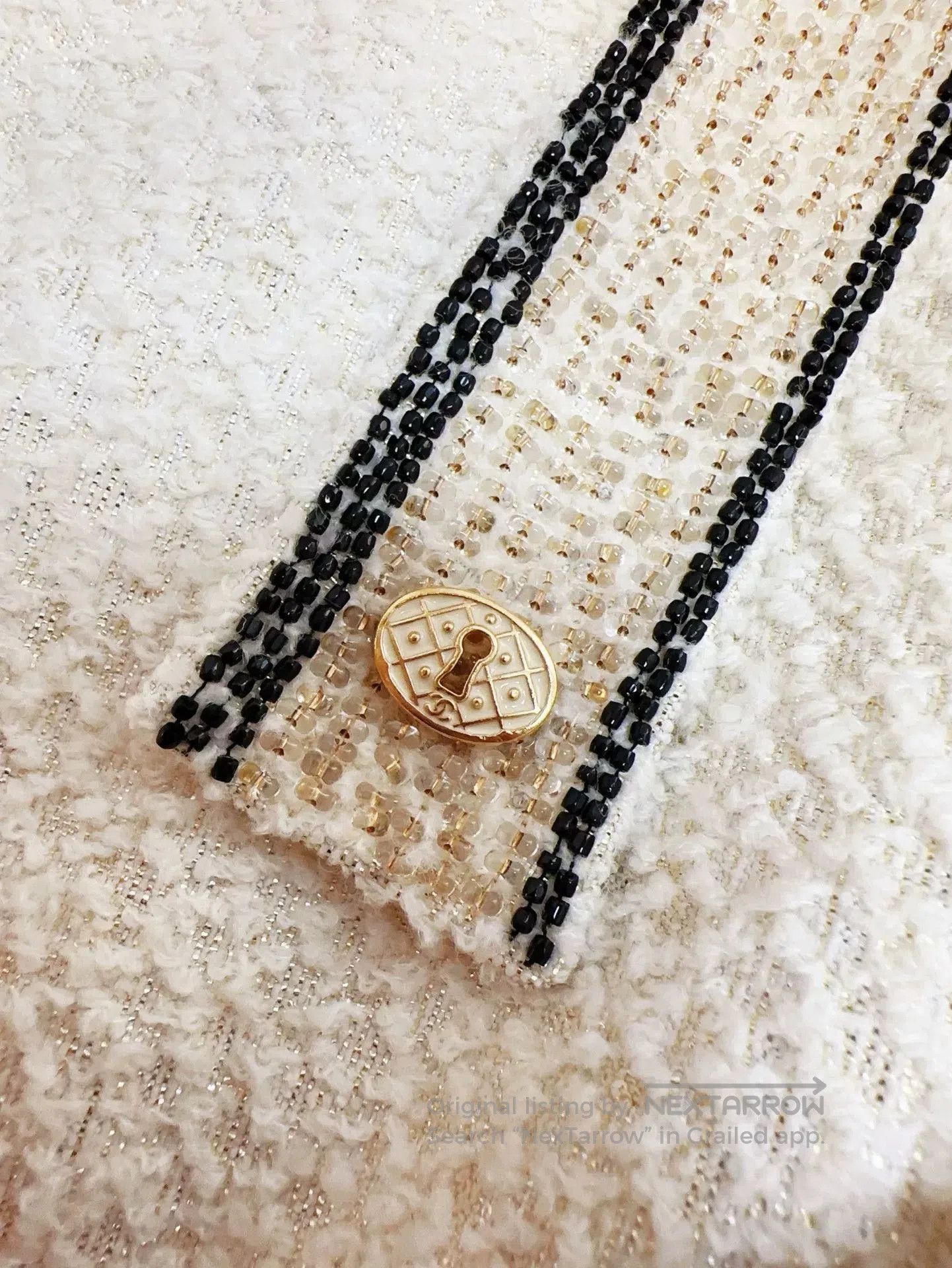 Chanel beige bow tie woven dress. Size US 36 / EU 52 - 4 Thumbnail