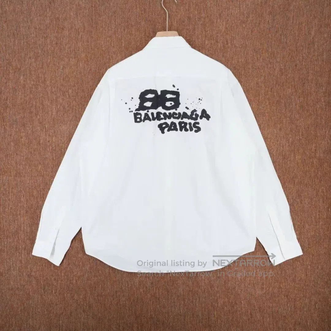 Balenciaga Balenciaga White Ink Letter Shirt. Size US M / EU 48-50 / 2 - 2 Thumbnail