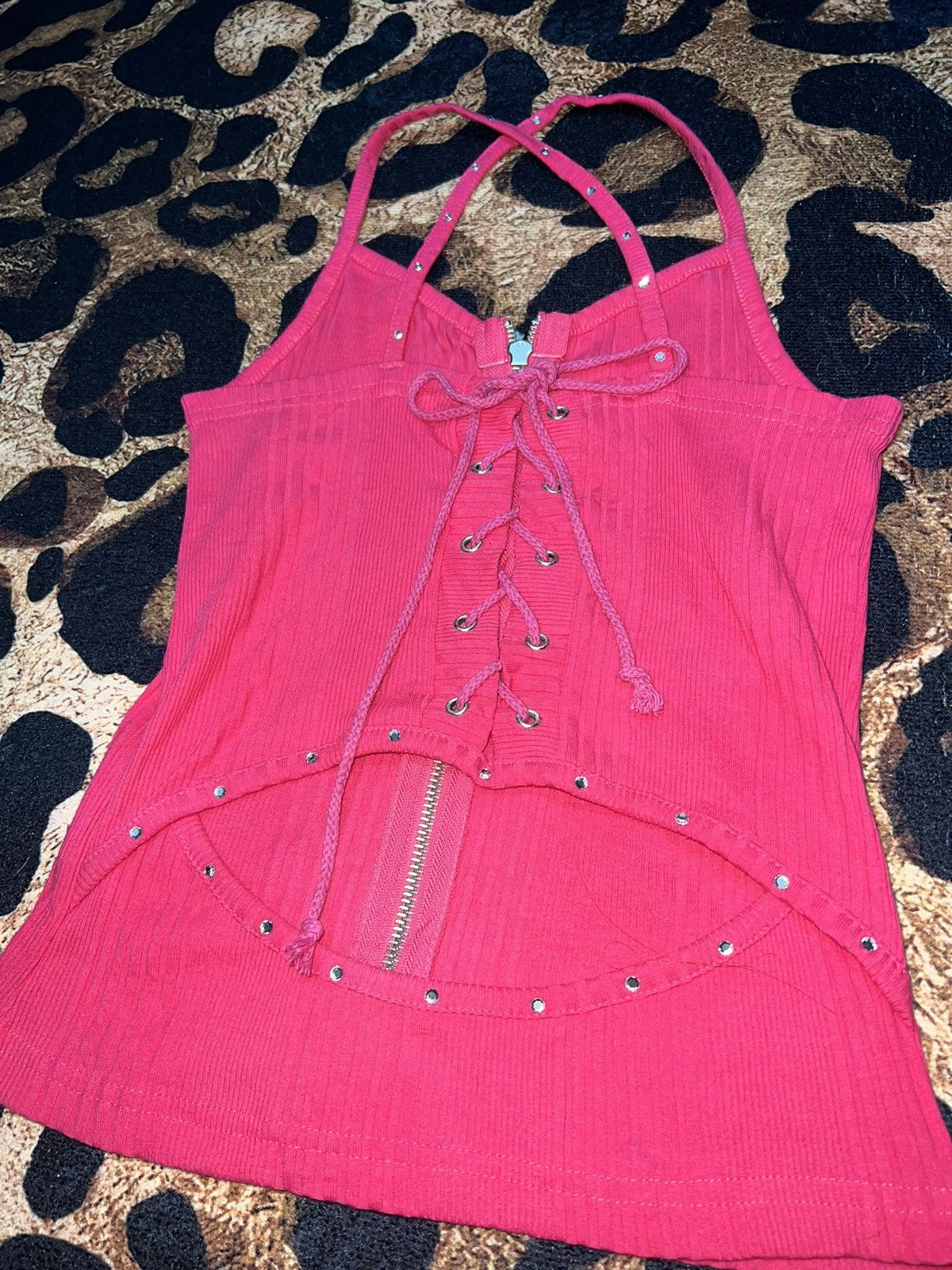 Japanese Brand Y2K / gyaru hot pink cami top 🎀💖 Size S / US 4 / IT 40 - 4 Thumbnail